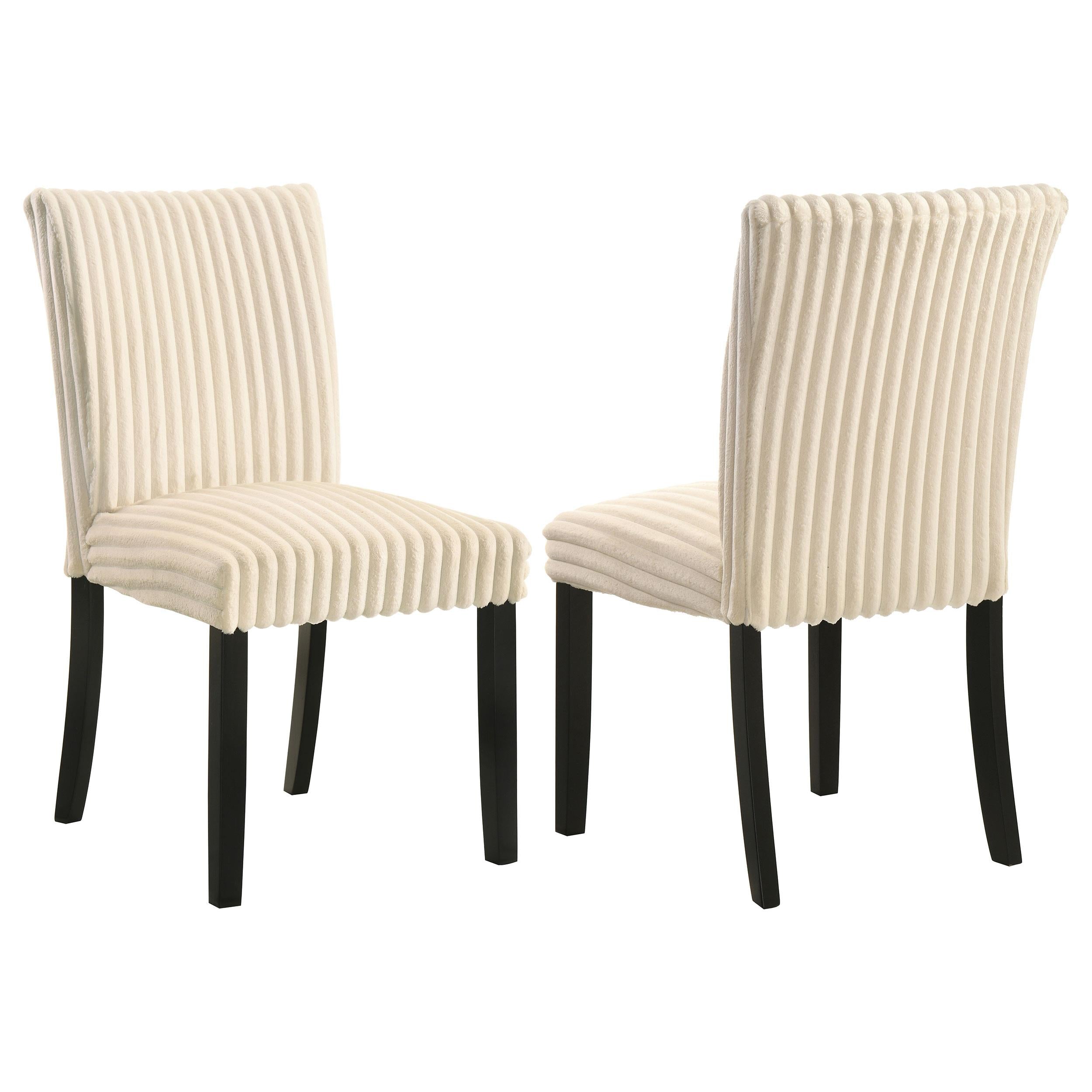  Coaster Furniture Dermott 106512CRM Set of 2 Upholstered Parson Dining Side Chair - Cream IMAGE 1