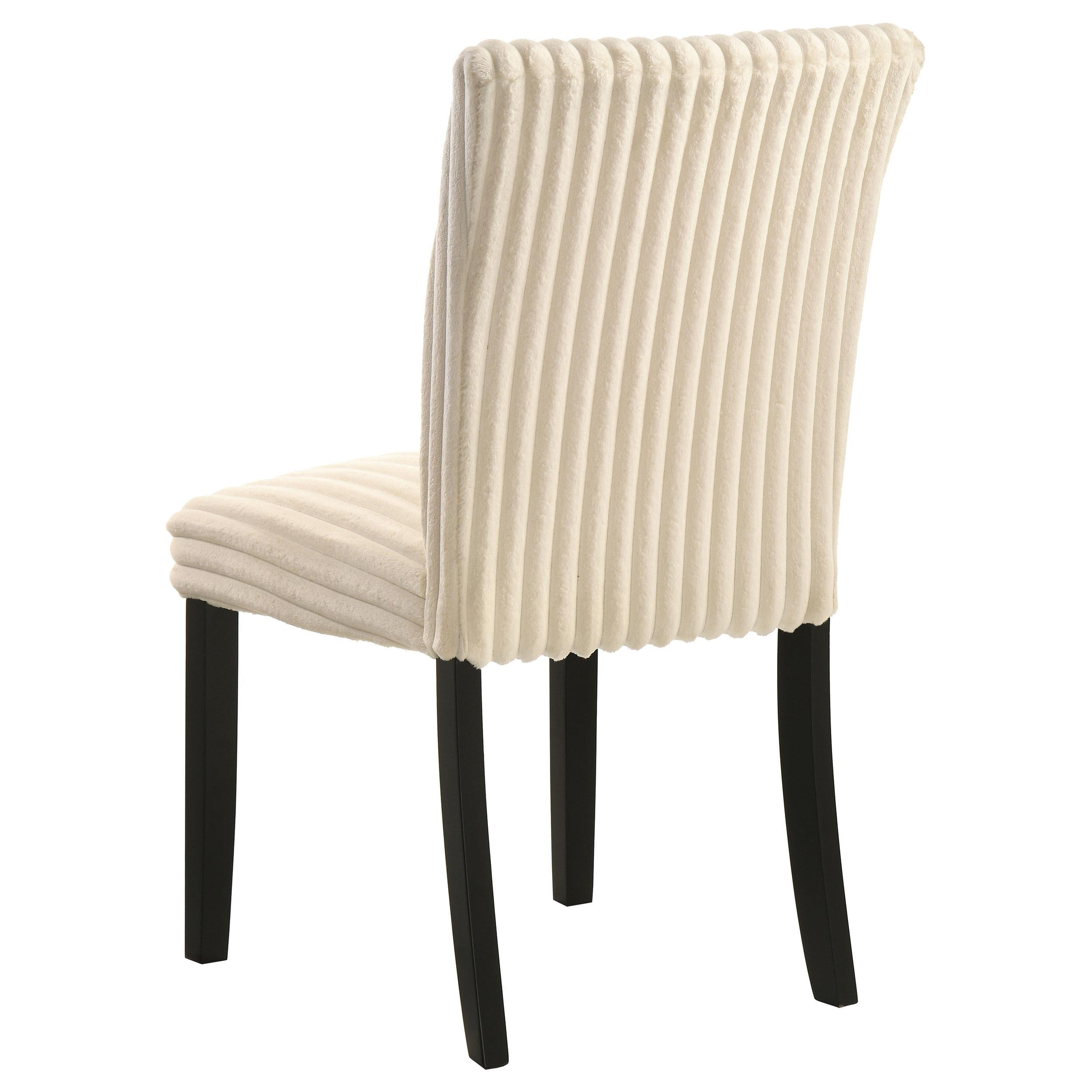  Coaster Furniture Dermott 106512CRM Set of 2 Upholstered Parson Dining Side Chair - Cream IMAGE 3