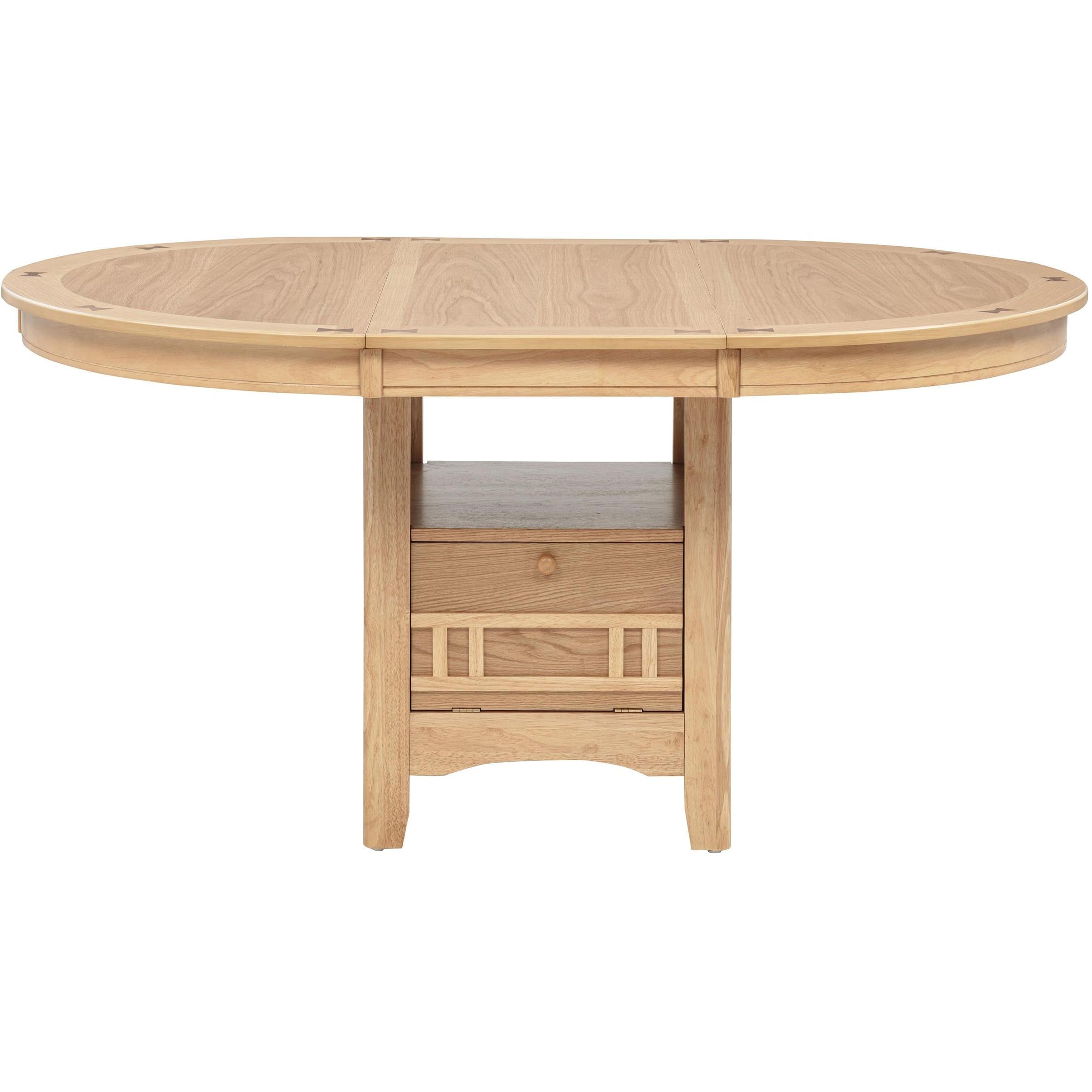  Coaster Furniture Lavon 106620 Oval 60-inch Wood Extension Leaf Dining Table - Light Oak IMAGE 5