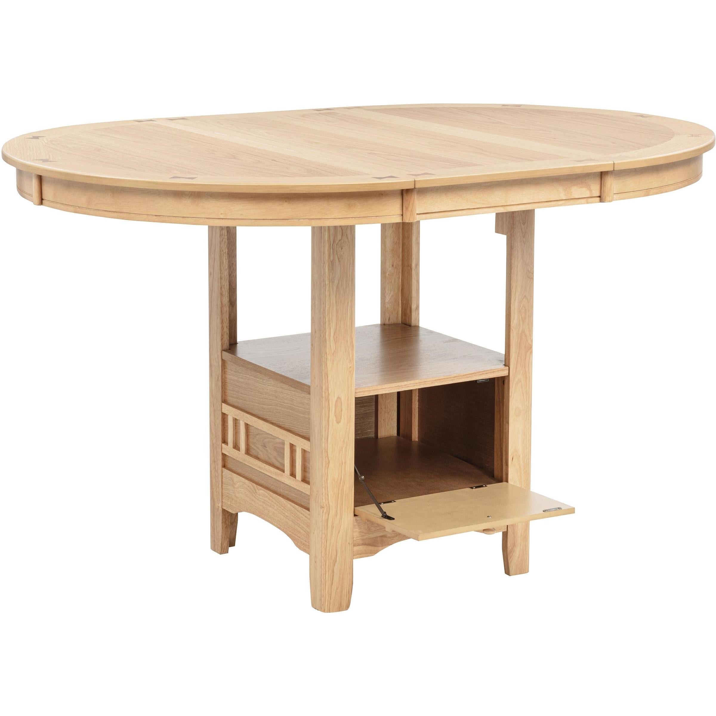  Coaster Furniture Lavon 106628 Oval 60-inch Counter Height Extension Dining Table - Light Oak IMAGE 1