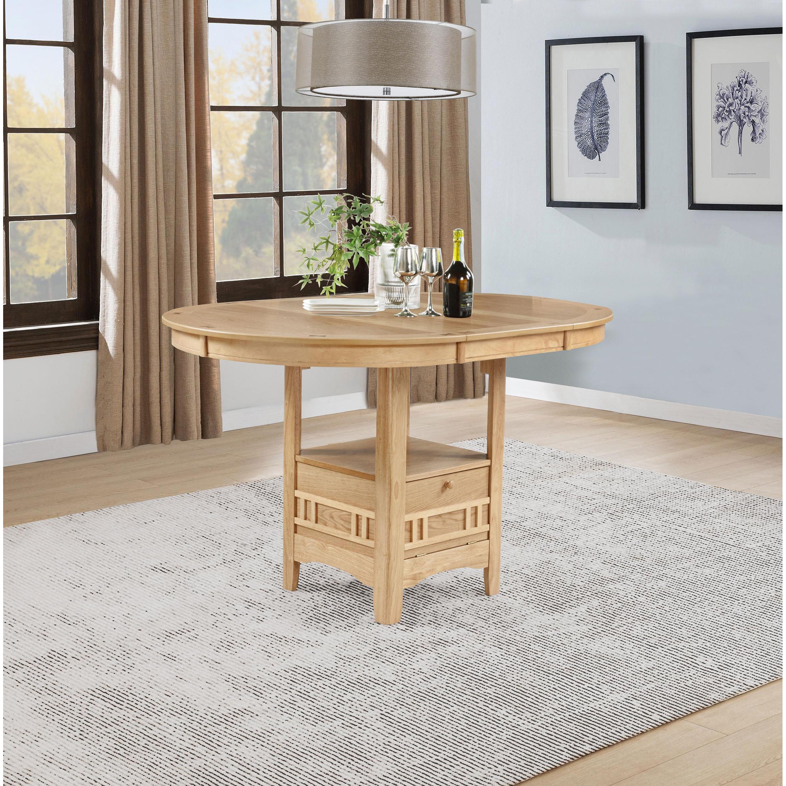  Coaster Furniture Lavon 106628 Oval 60-inch Counter Height Extension Dining Table - Light Oak IMAGE 2