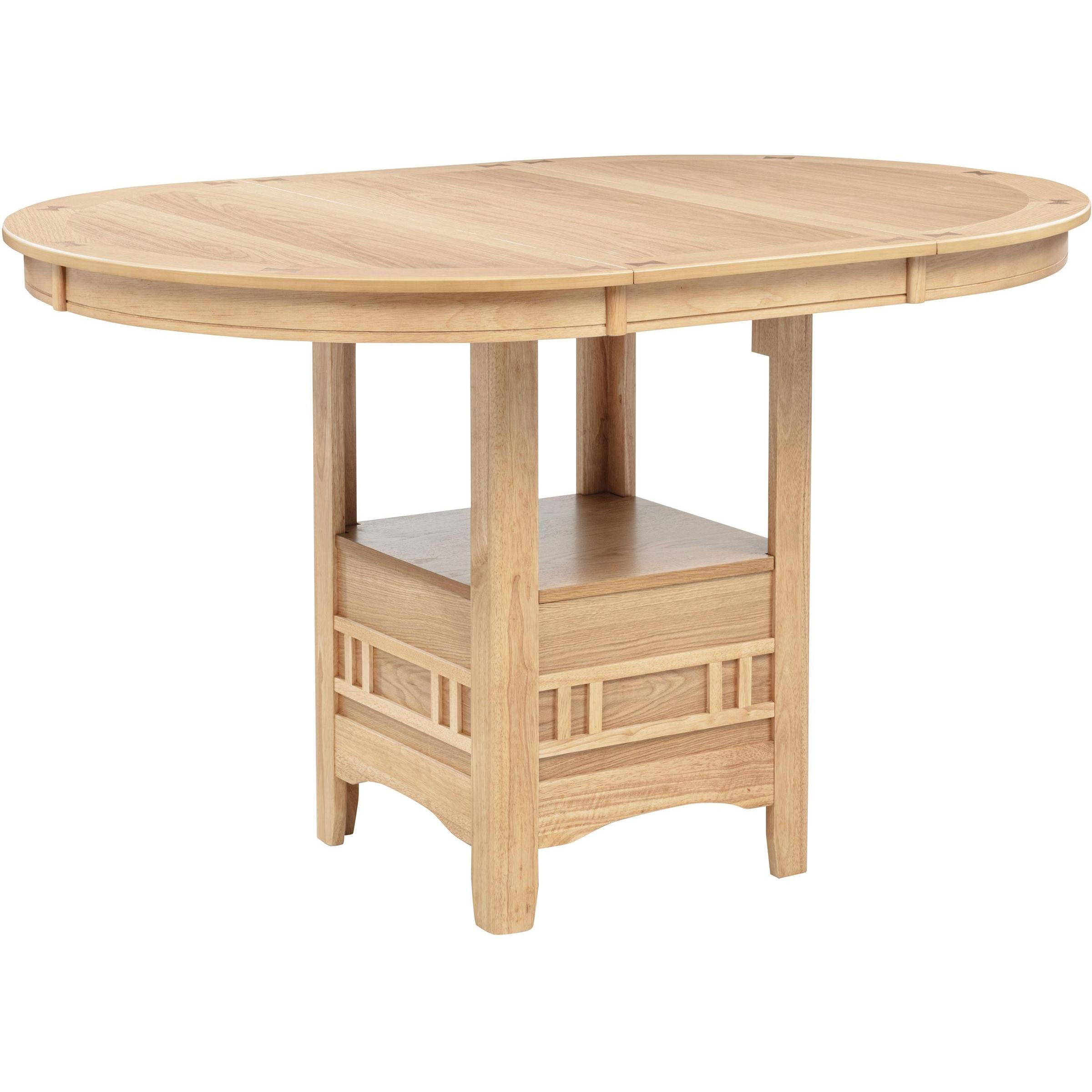  Coaster Furniture Lavon 106628 Oval 60-inch Counter Height Extension Dining Table - Light Oak IMAGE 3