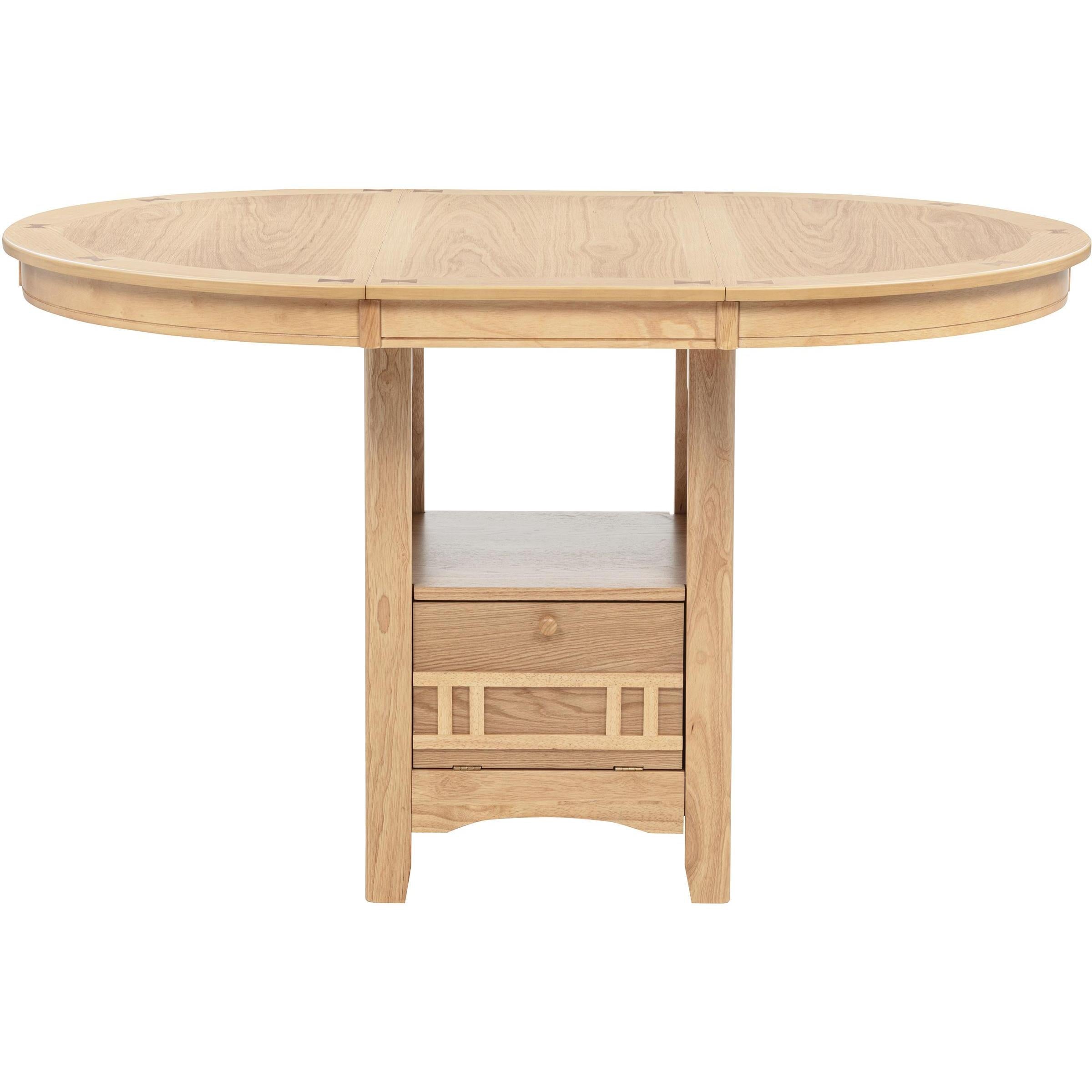  Coaster Furniture Lavon 106628 Oval 60-inch Counter Height Extension Dining Table - Light Oak IMAGE 5