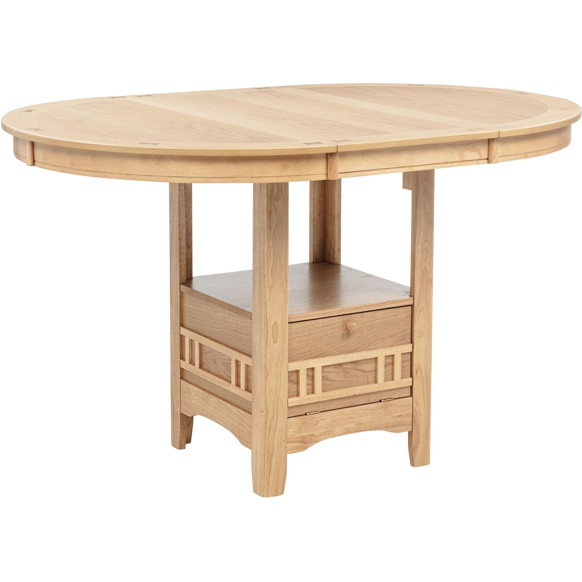  Coaster Furniture Lavon 106628 Oval 60-inch Counter Height Extension Dining Table - Light Oak IMAGE 9