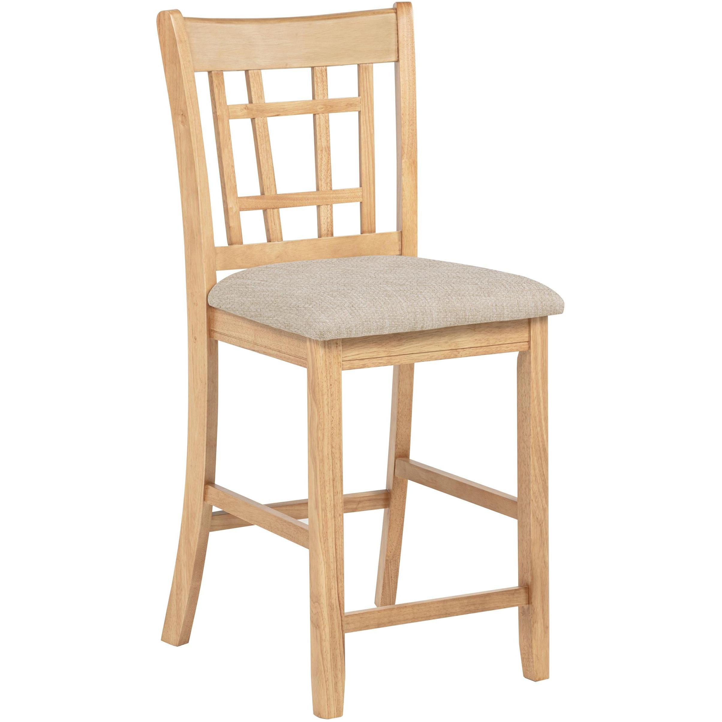  Coaster Furniture Lavon 106629 Set of 2 Wood Counter Height Dining Chair - Linen/Light Oak IMAGE 3