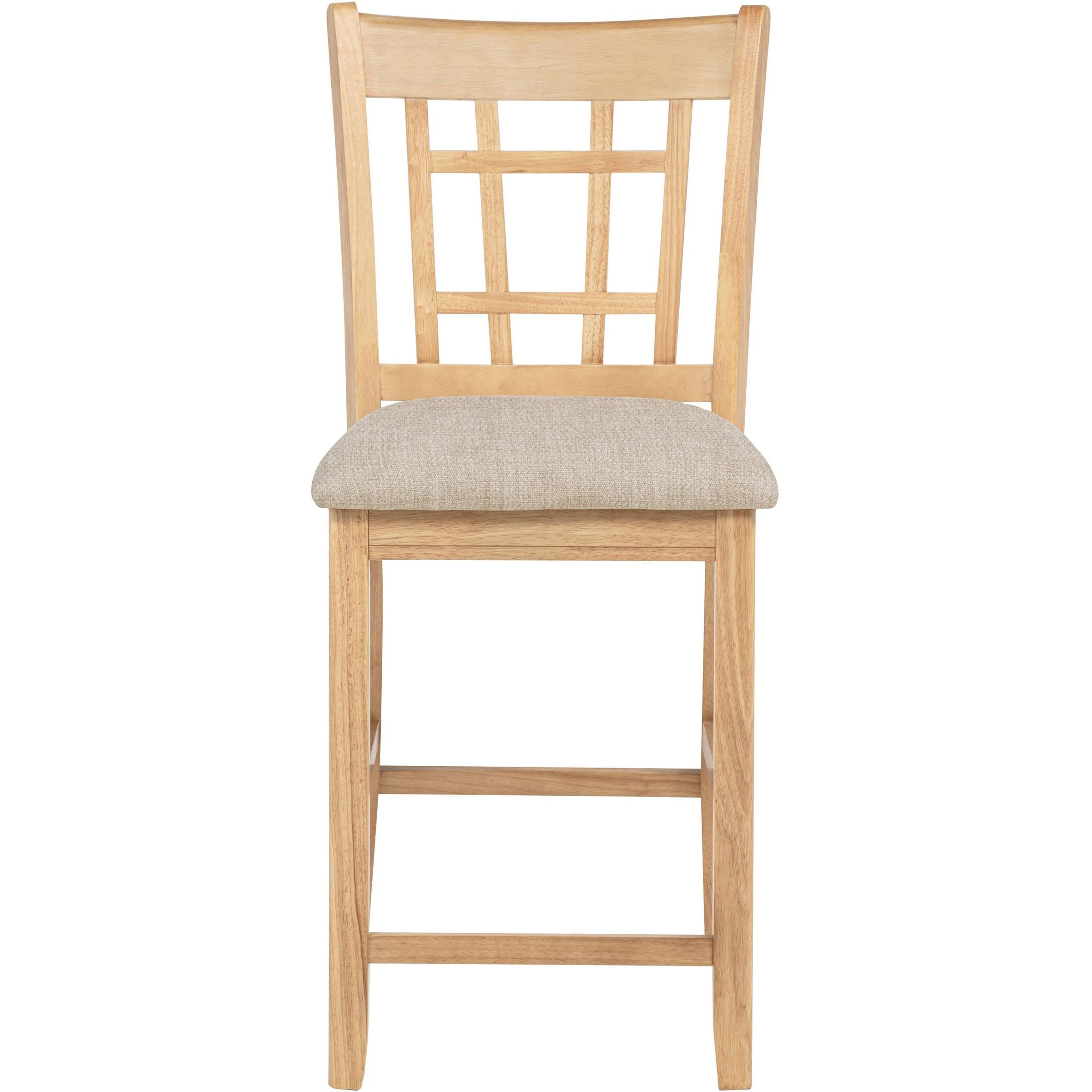  Coaster Furniture Lavon 106629 Set of 2 Wood Counter Height Dining Chair - Linen/Light Oak IMAGE 4