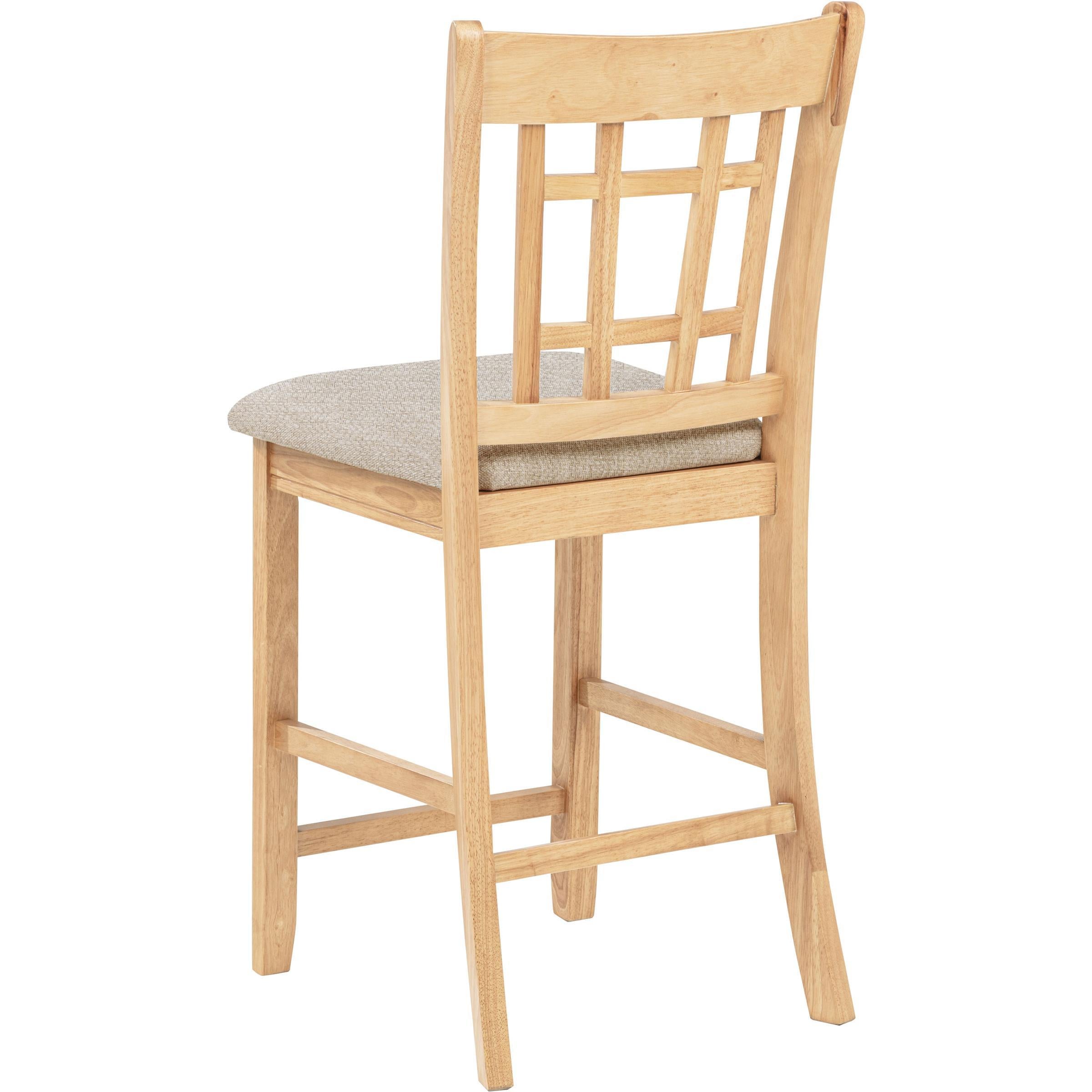  Coaster Furniture Lavon 106629 Set of 2 Wood Counter Height Dining Chair - Linen/Light Oak IMAGE 7
