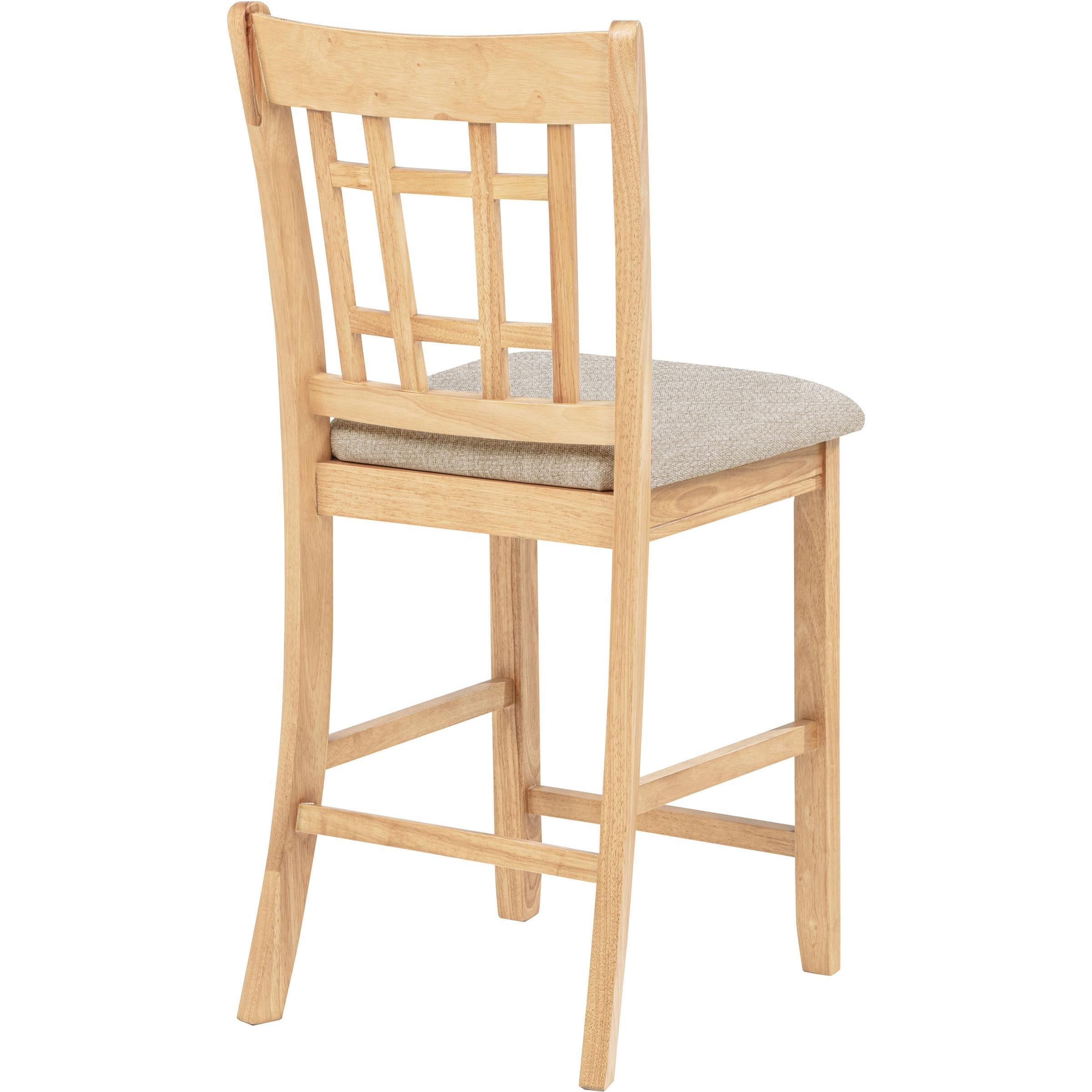  Coaster Furniture Lavon 106629 Set of 2 Wood Counter Height Dining Chair - Linen/Light Oak IMAGE 9
