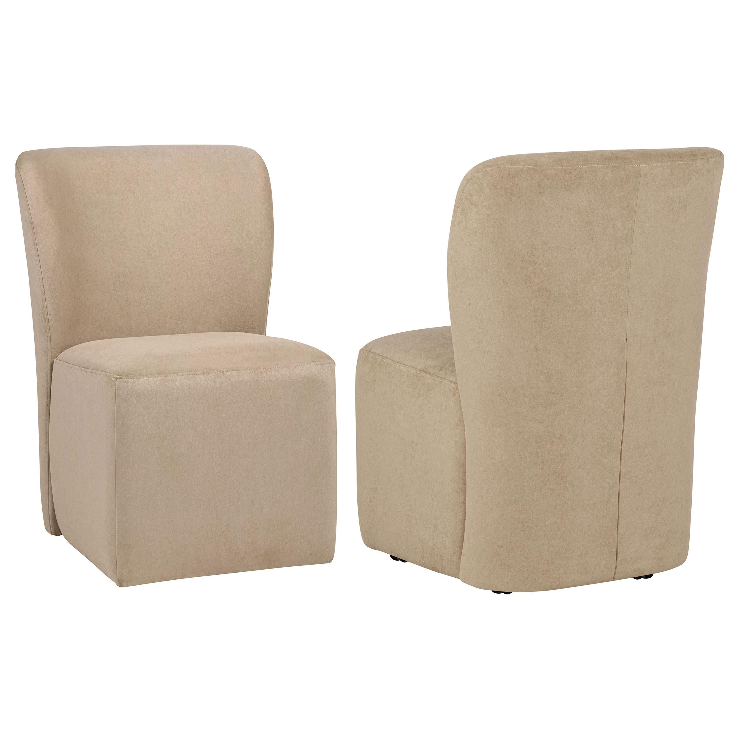  Coaster Furniture Jaelynn 107052TAN Set of 2 Upholstered Parsons Dining Side Chair - Tan IMAGE 1
