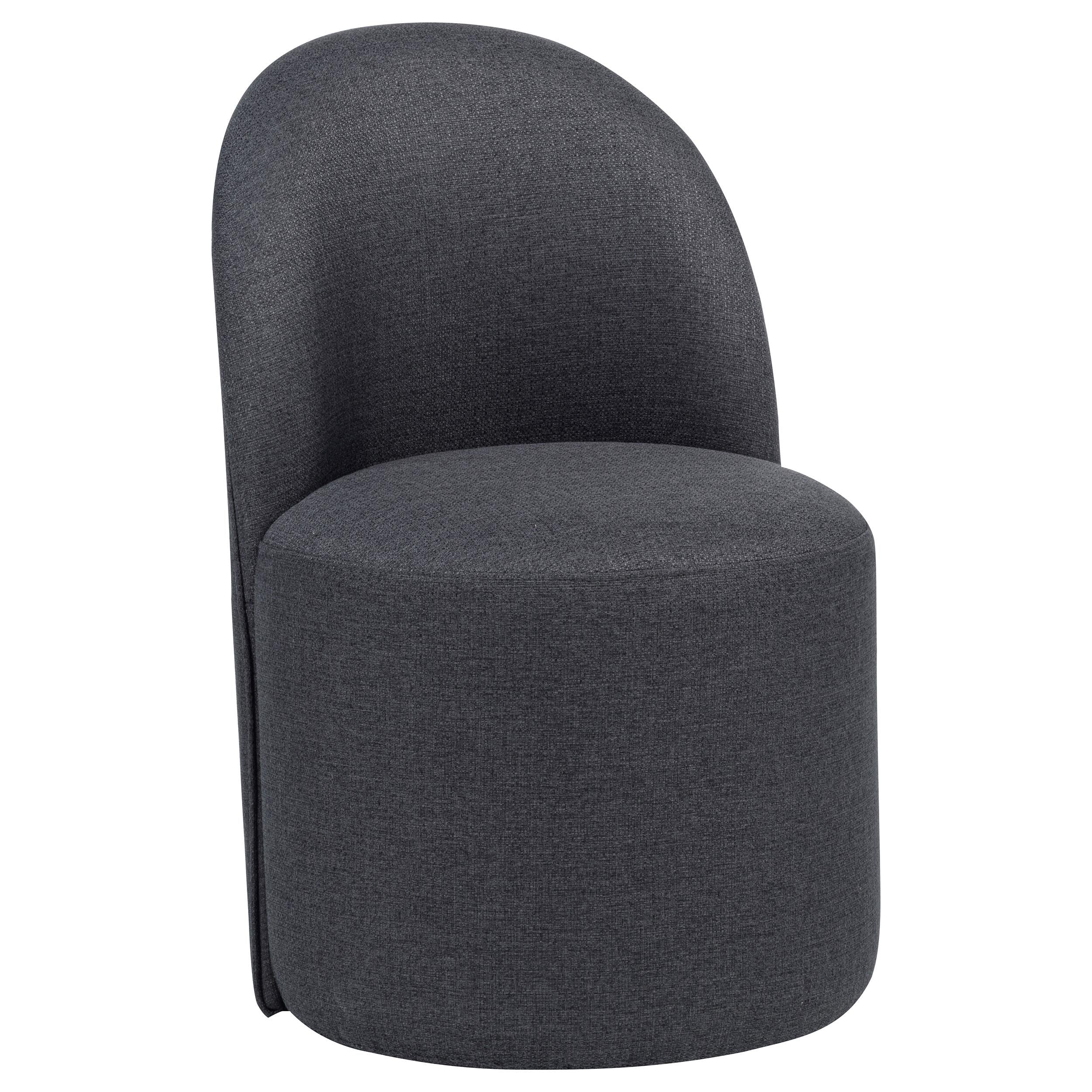  Coaster Furniture Aubrey 107062CHAR Set of 2 Upholstered Barrel Dining Side Chair - Charcoal IMAGE 1