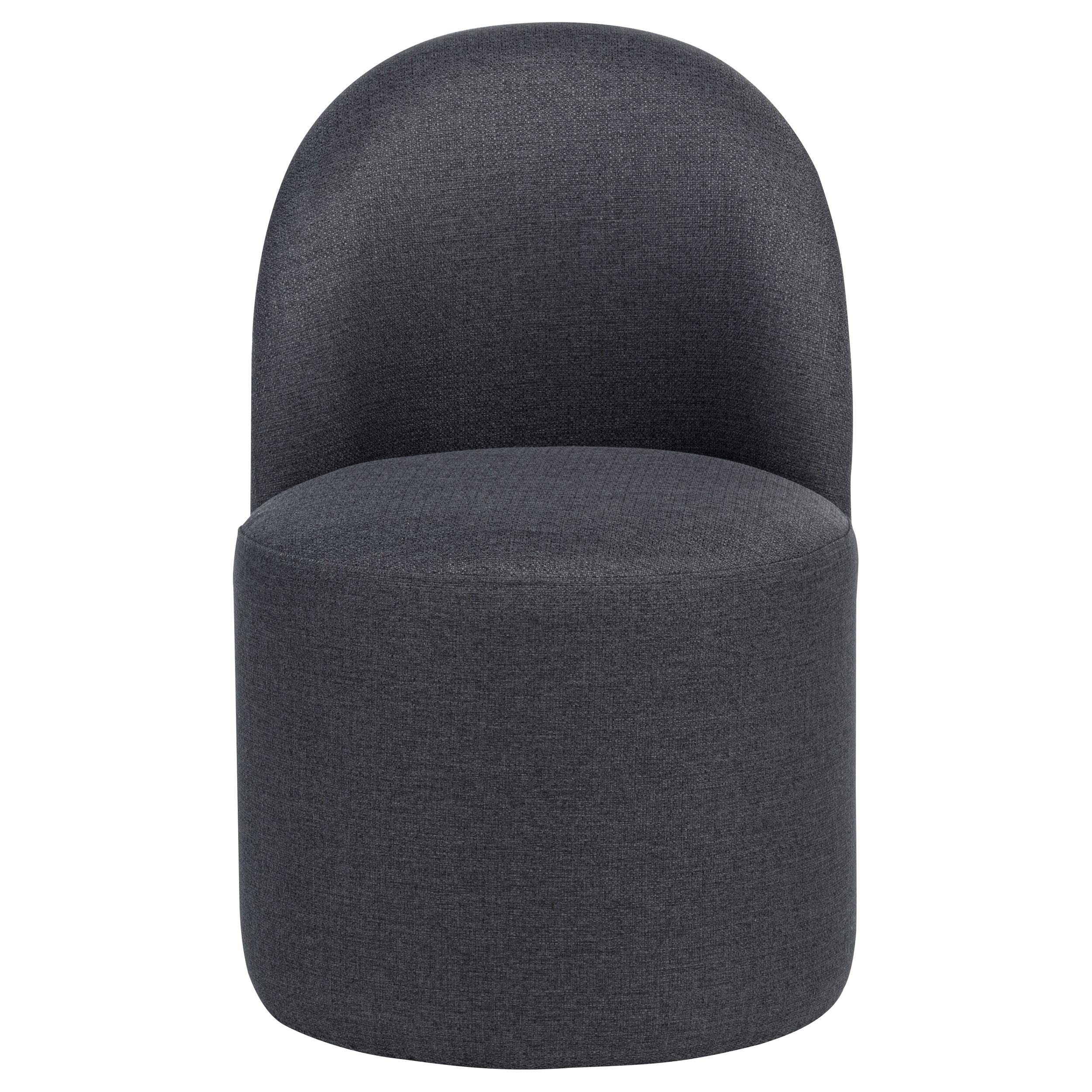  Coaster Furniture Aubrey 107062CHAR Set of 2 Upholstered Barrel Dining Side Chair - Charcoal IMAGE 2