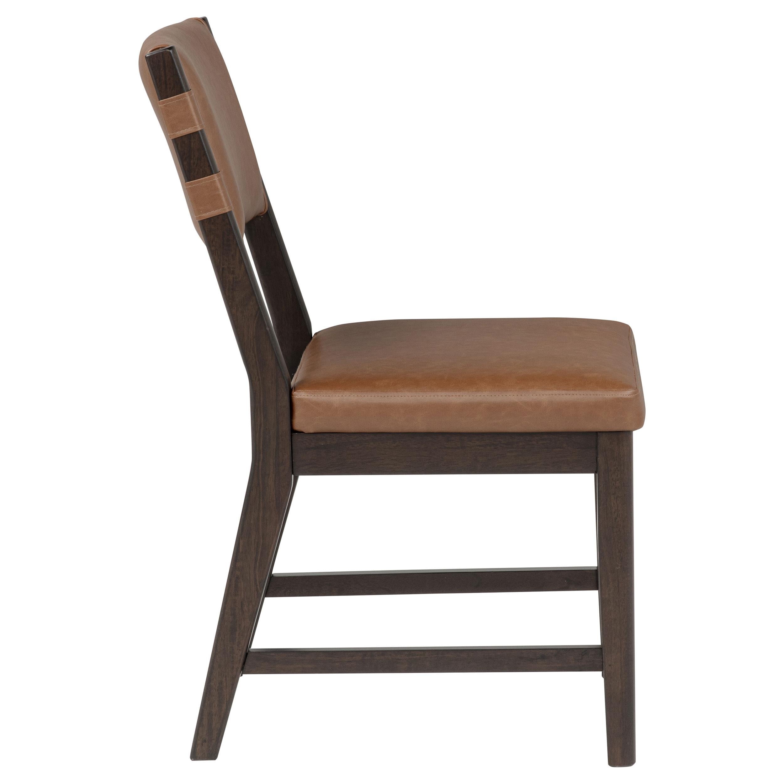  Coaster Furniture Tegan 107072 Set of 2 Faux Leather Upholstered Dining Side Chair - Cognac IMAGE 2