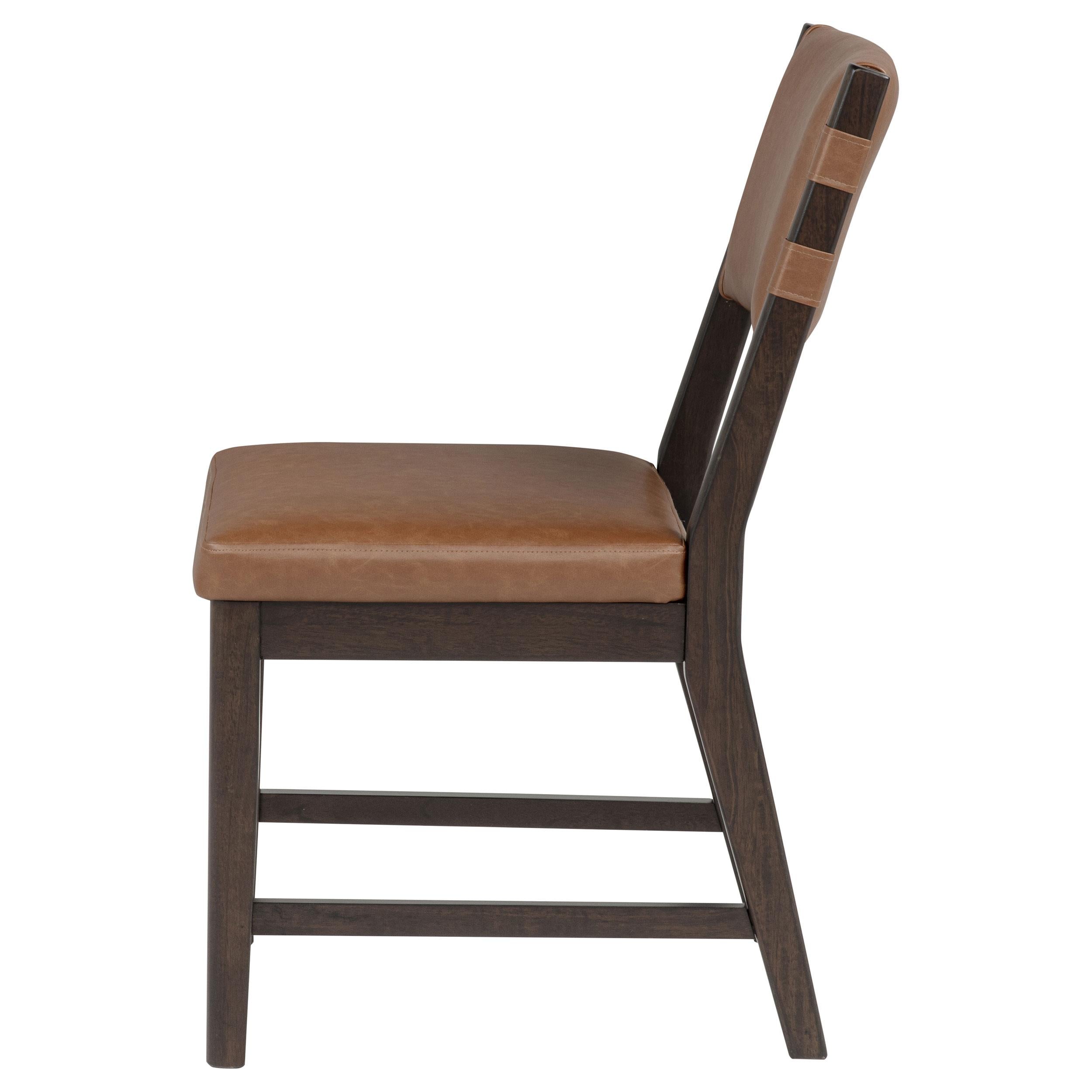  Coaster Furniture Tegan 107072 Set of 2 Faux Leather Upholstered Dining Side Chair - Cognac IMAGE 3