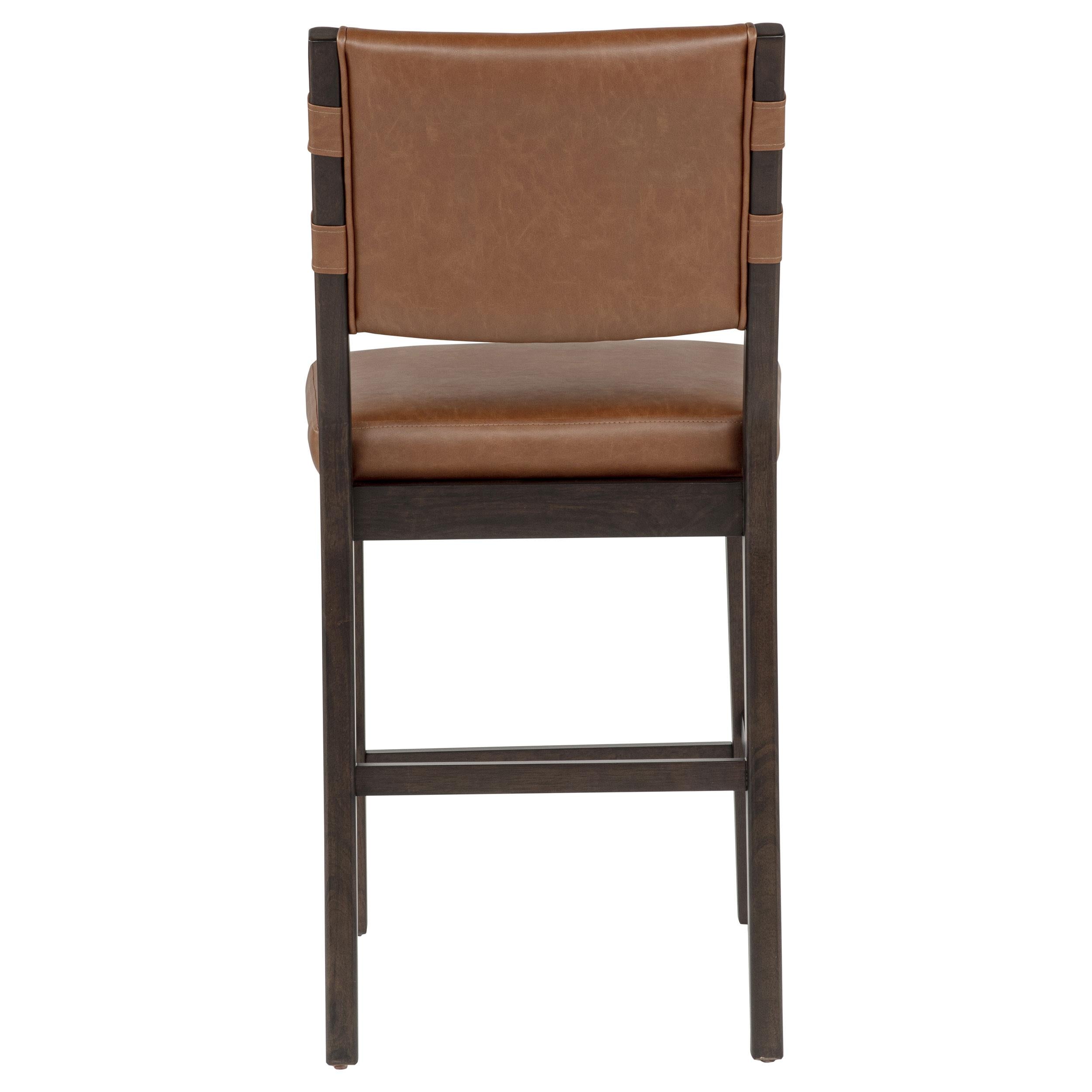  Coaster Furniture Tegan 107079 Set of 2 Faux Leather Upholstered Counter Height Chair - Cognac IMAGE 7