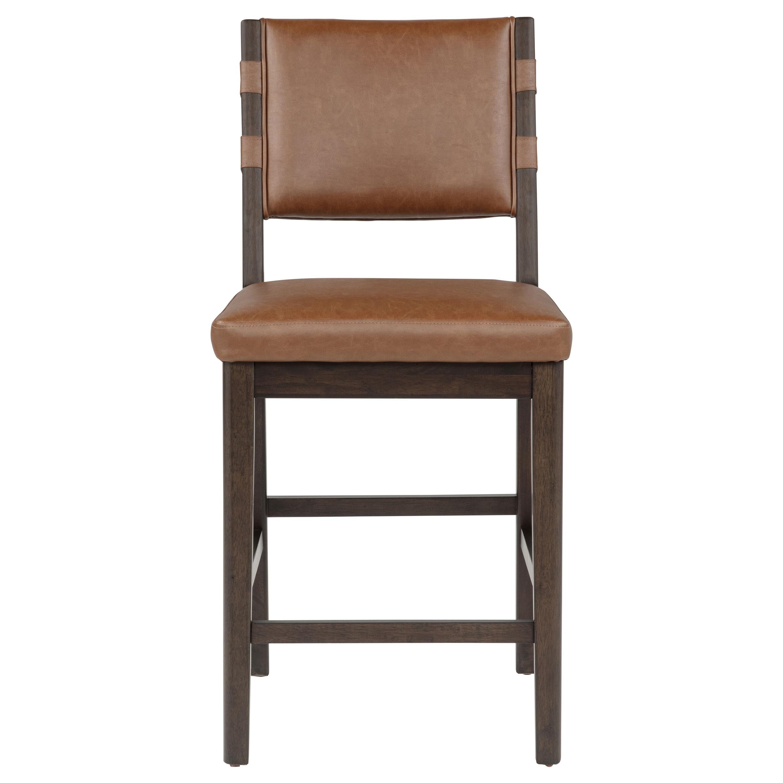  Coaster Furniture Tegan 107079 Set of 2 Faux Leather Upholstered Counter Height Chair - Cognac IMAGE 8