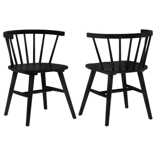 Coaster Furniture Jeffries 107202BLK Set of 2 Windsor Wood Dining Side Chair - Black