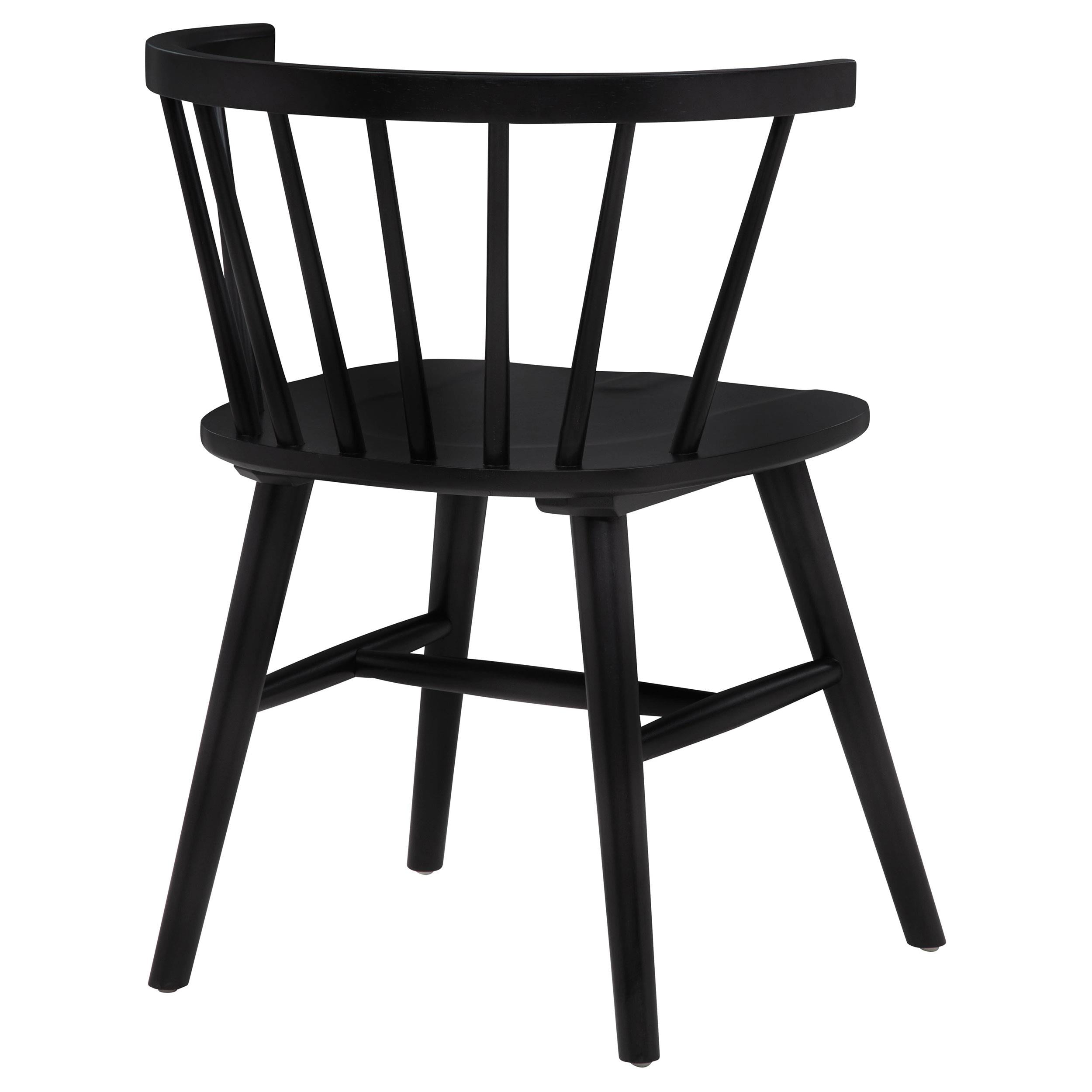  Coaster Furniture Jeffries 107202BLK Set of 2 Windsor Wood Dining Side Chair - Black IMAGE 2