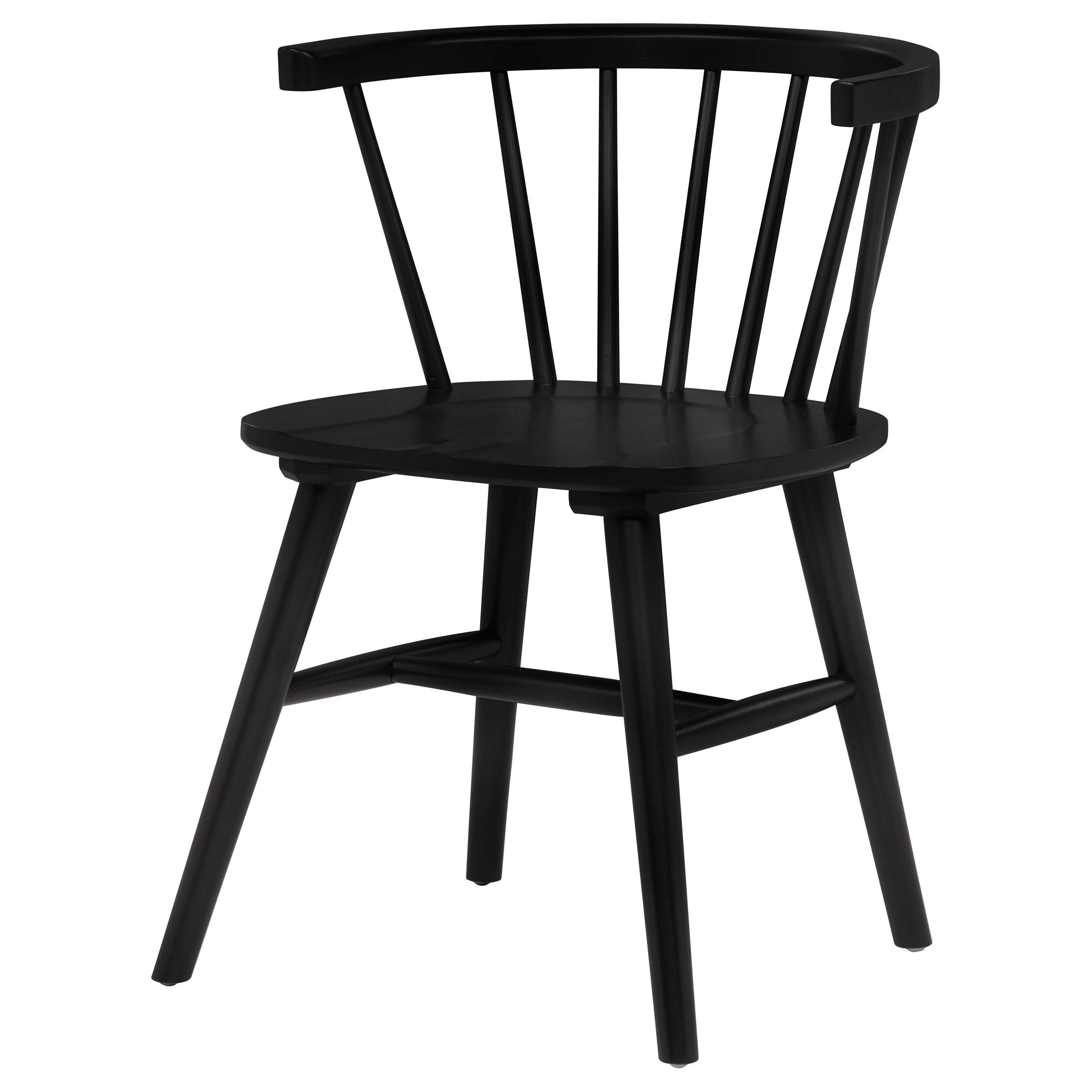  Coaster Furniture Jeffries 107202BLK Set of 2 Windsor Wood Dining Side Chair - Black IMAGE 3