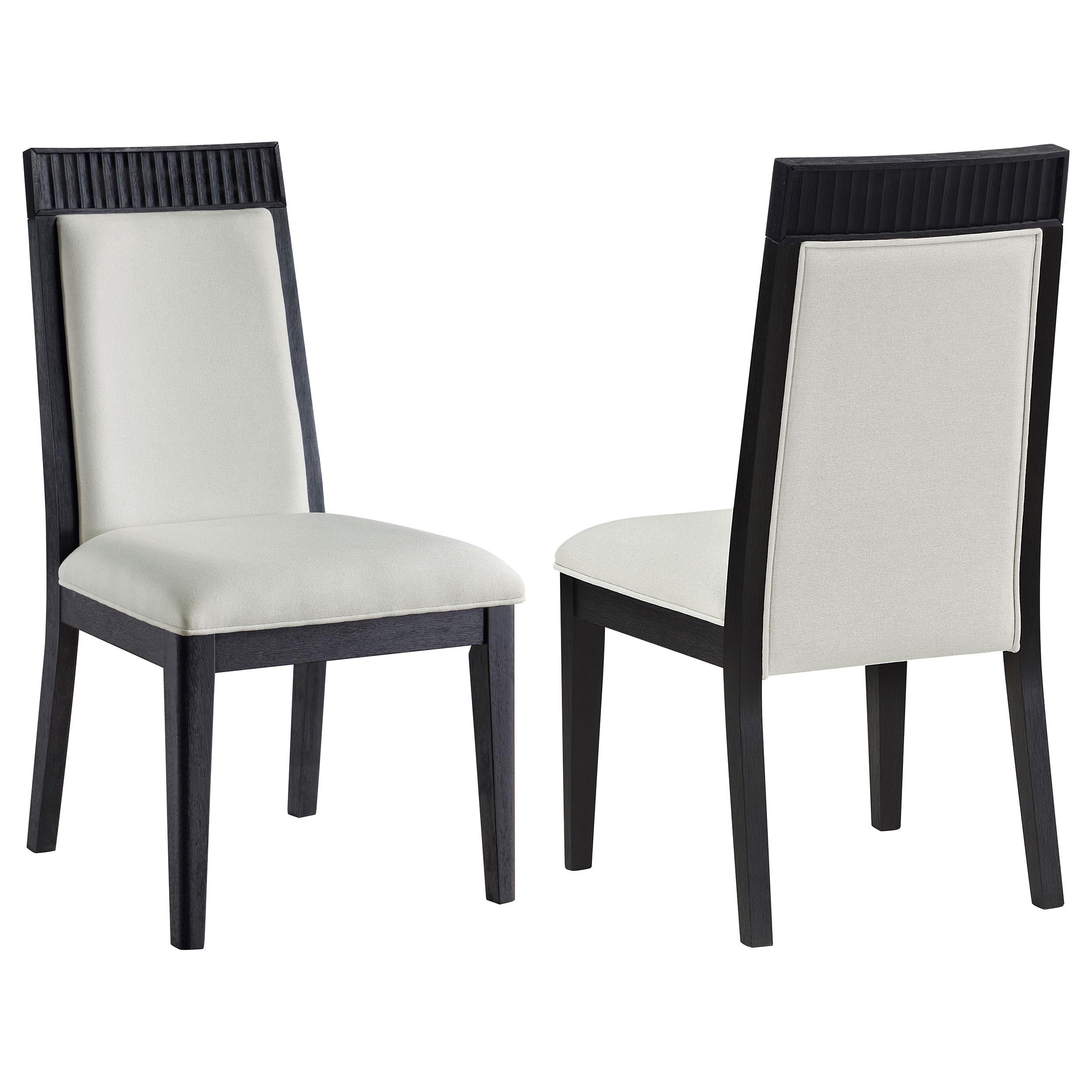  Coaster Furniture Brookmead 108233 Set of 2 Dining Side Chair - Ivory/Black IMAGE 1