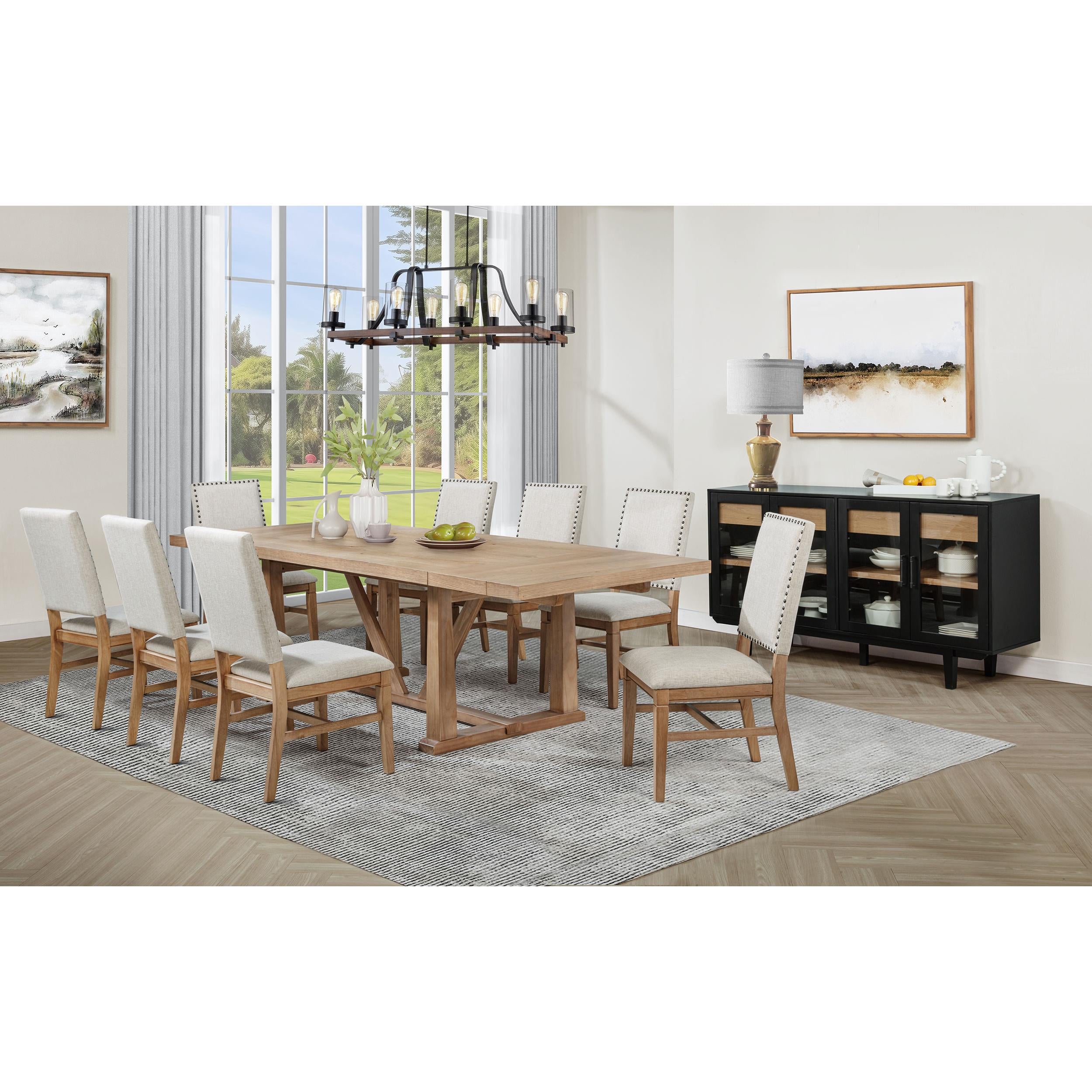  Coaster Furniture Middleton 108541 106-inch Extension Leaf Dining Table - Natural Brown IMAGE 2