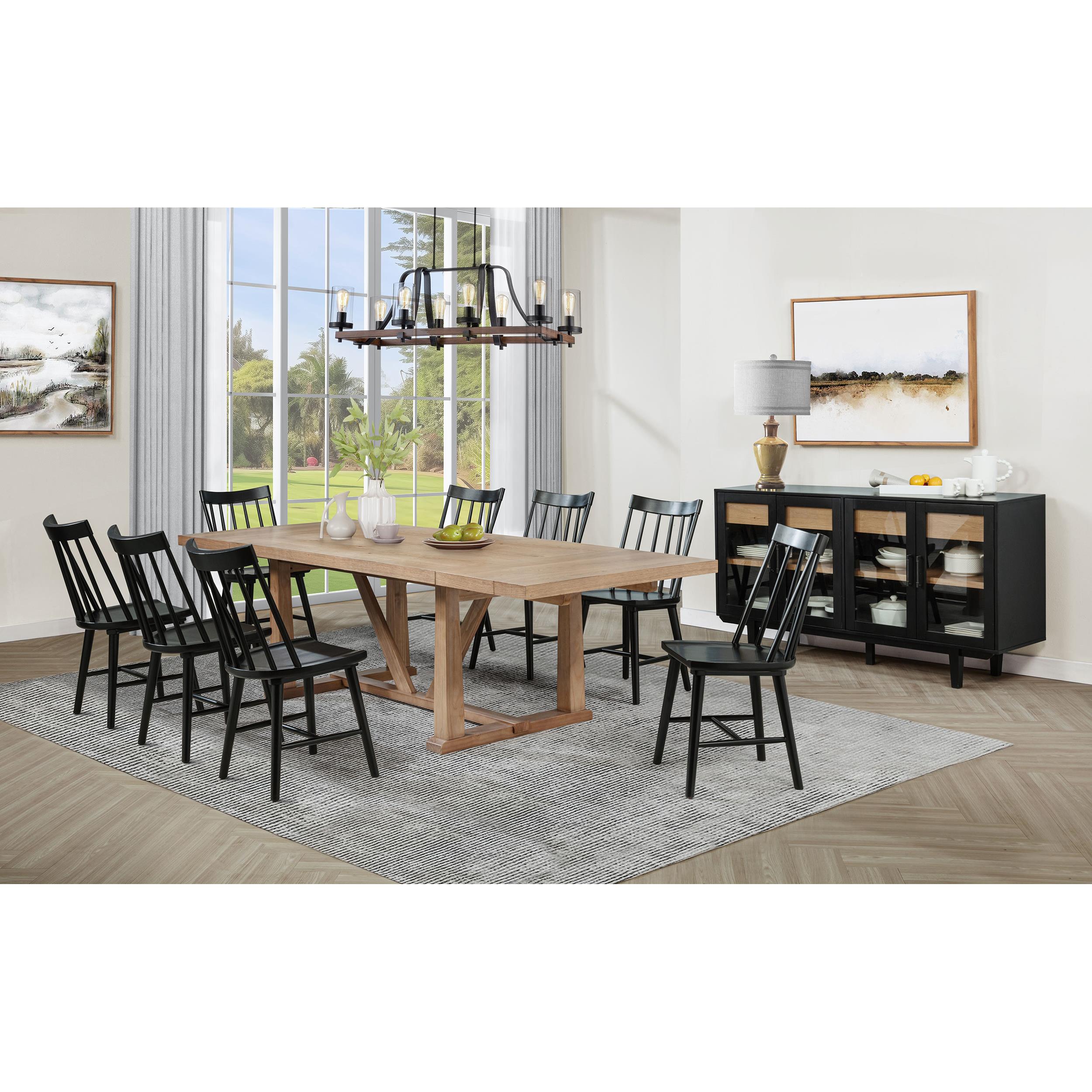  Coaster Furniture Middleton 108541 106-inch Extension Leaf Dining Table - Natural Brown IMAGE 3