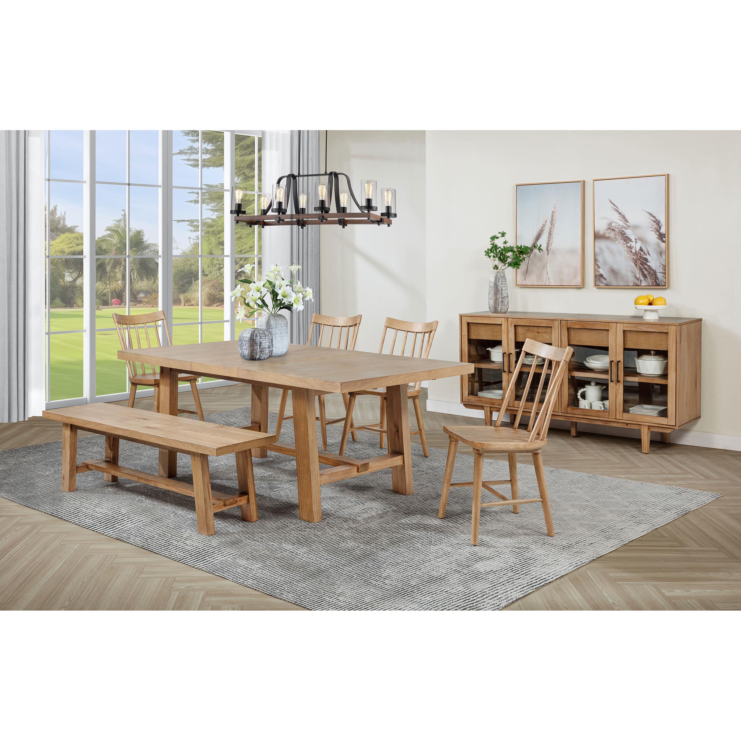  Coaster Furniture Middleton 108543 60-inch Wood Backless Dining Bench - Natural Brown IMAGE 3