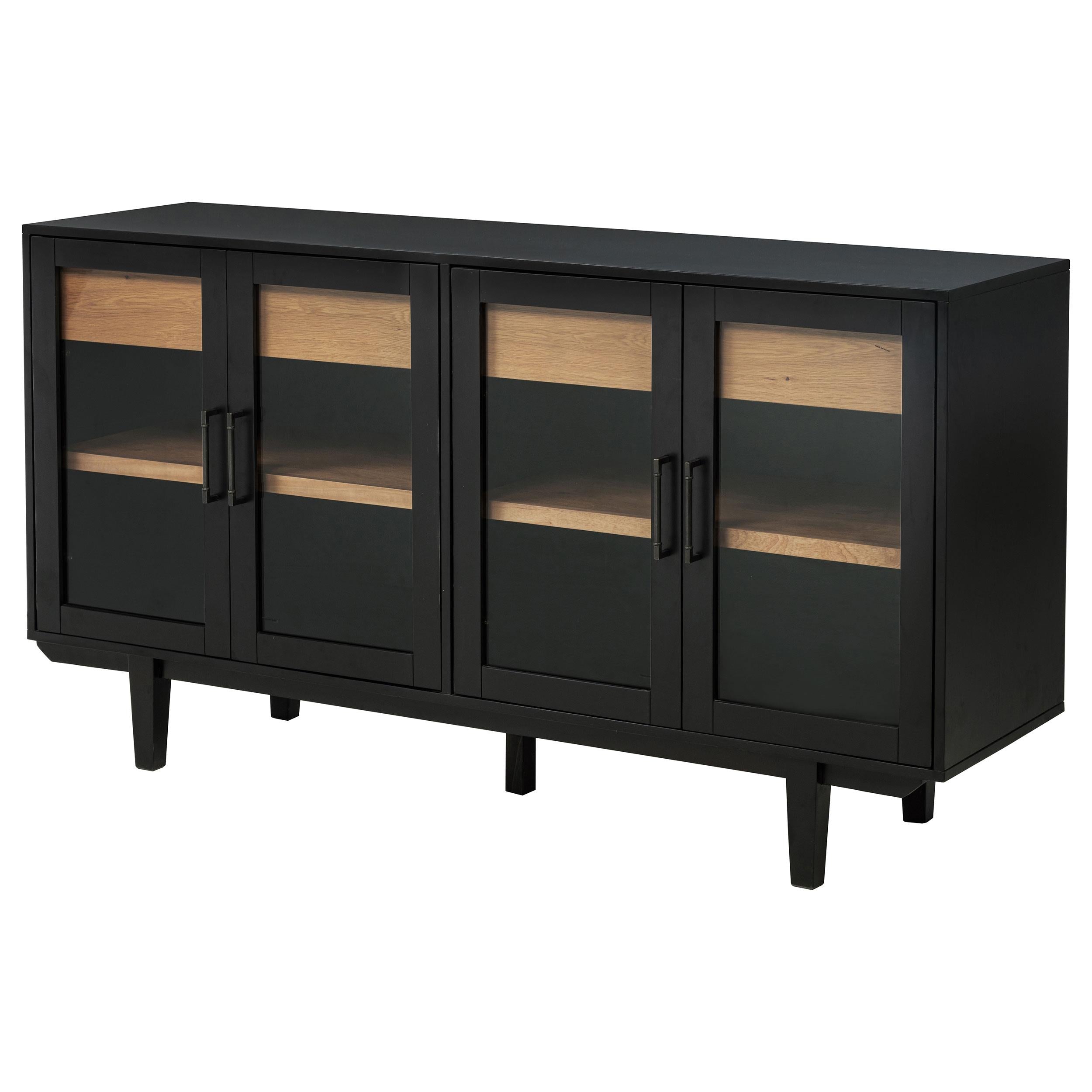  Coaster Furniture Middleton 108545BLK 4-door Sideboard Server with Dual Drawers - Black IMAGE 12