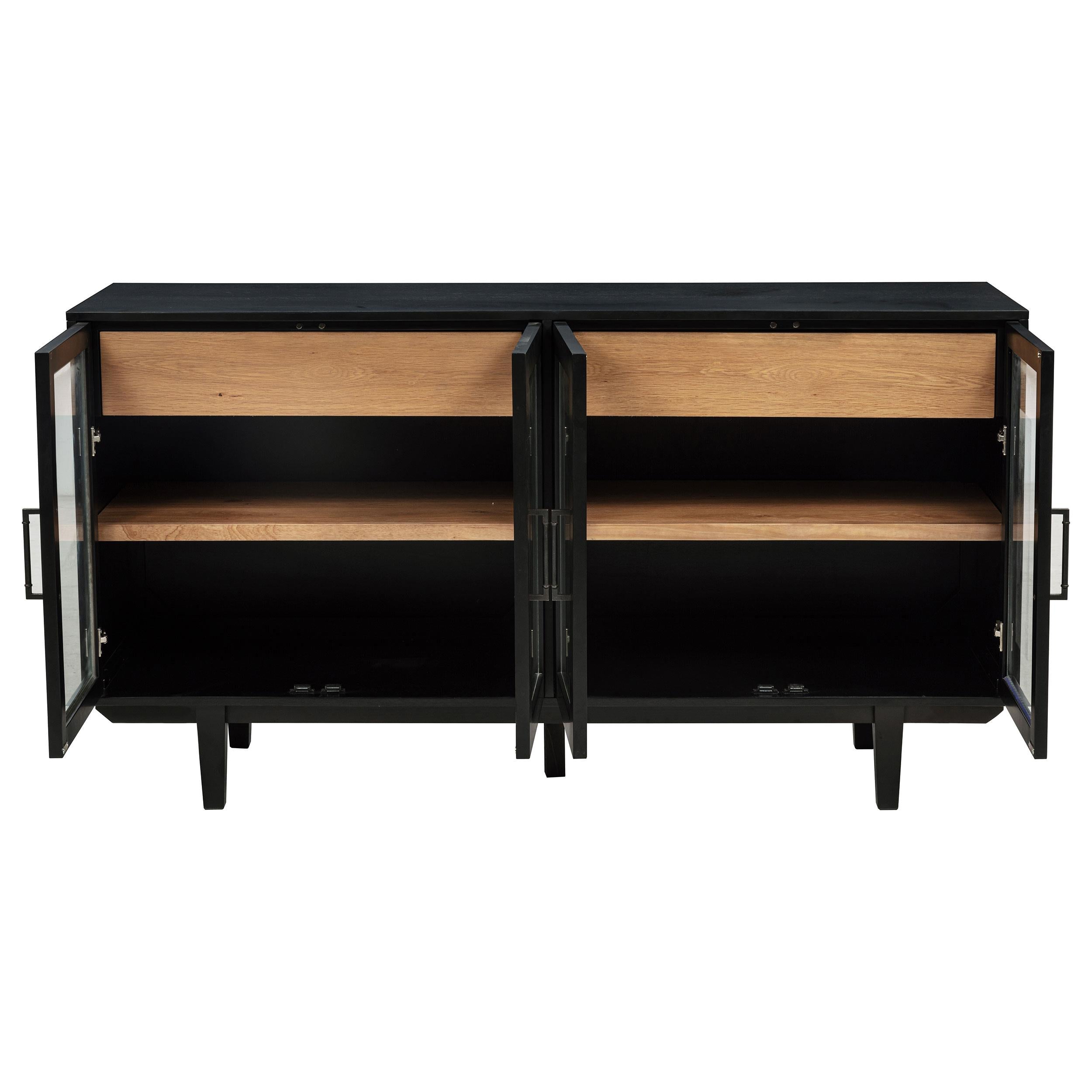  Coaster Furniture Middleton 108545BLK 4-door Sideboard Server with Dual Drawers - Black IMAGE 9