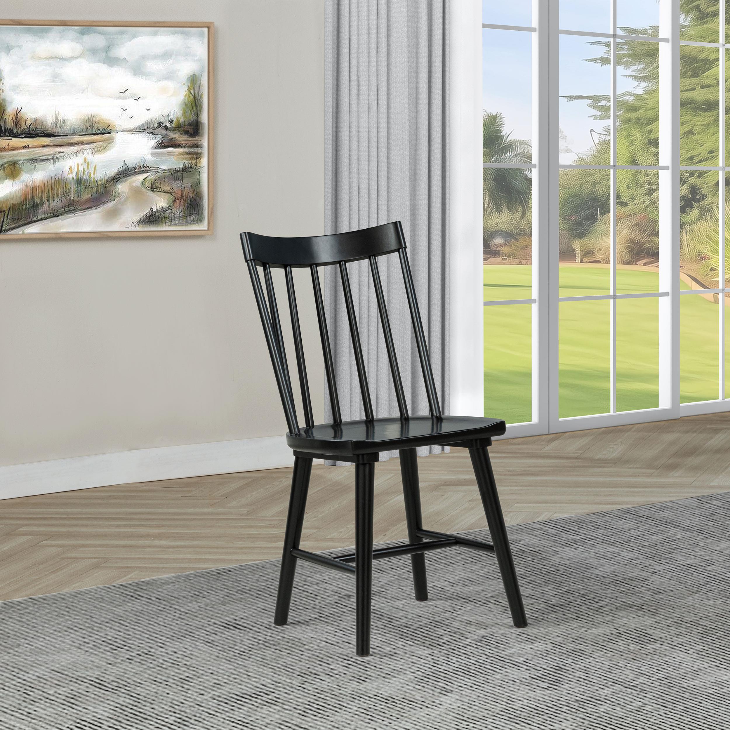  Coaster Furniture Middleton 108546BLK Set of 2 Solid Wood Dining Side Chair - Black IMAGE 4