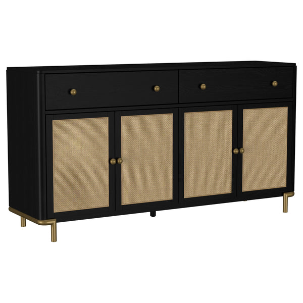 Coaster Furniture Arini 108935BLK 2-drawer Cane Door Dining Sideboard Server - Black