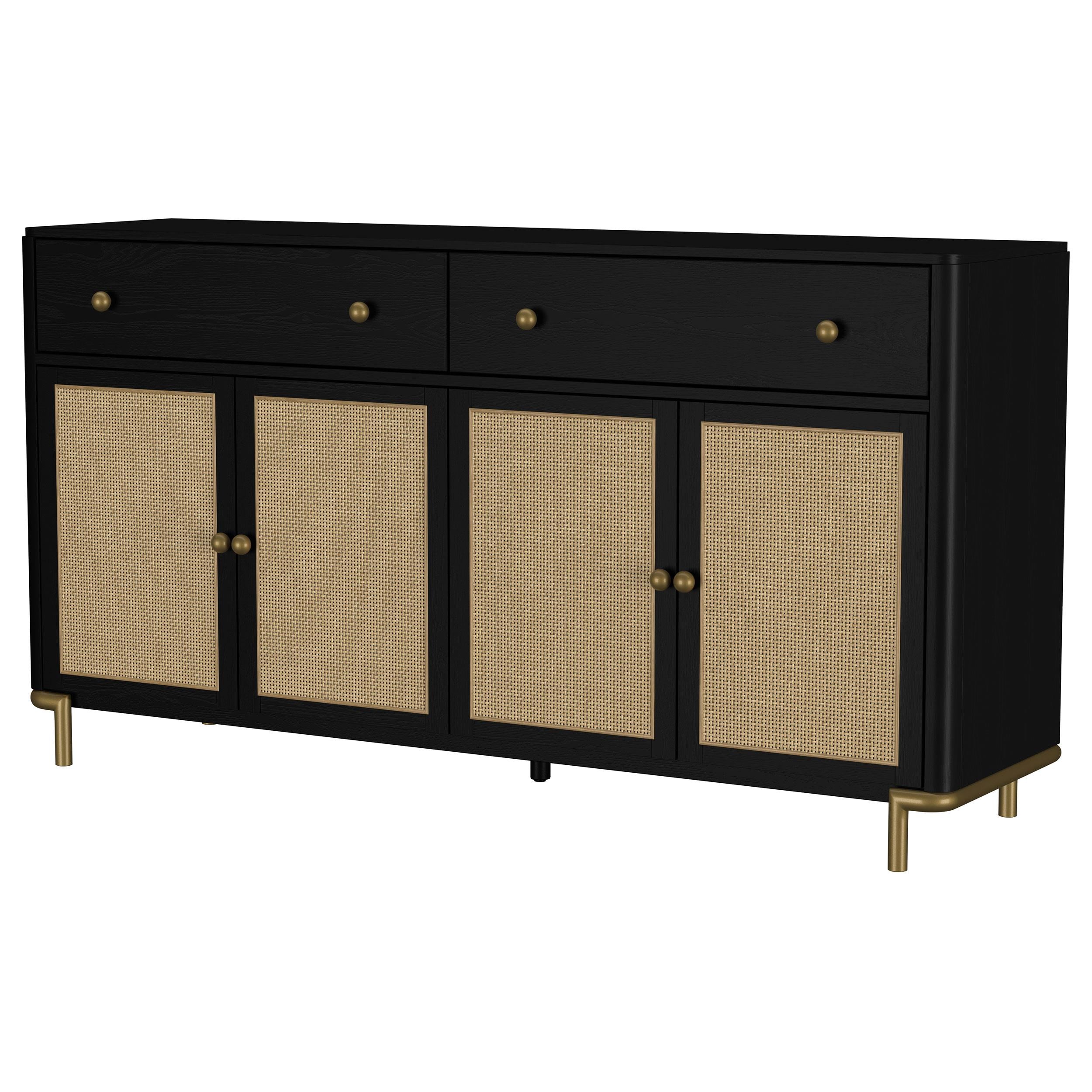  Coaster Furniture Arini 108935BLK 2-drawer Cane Door Dining Sideboard Server - Black IMAGE 13