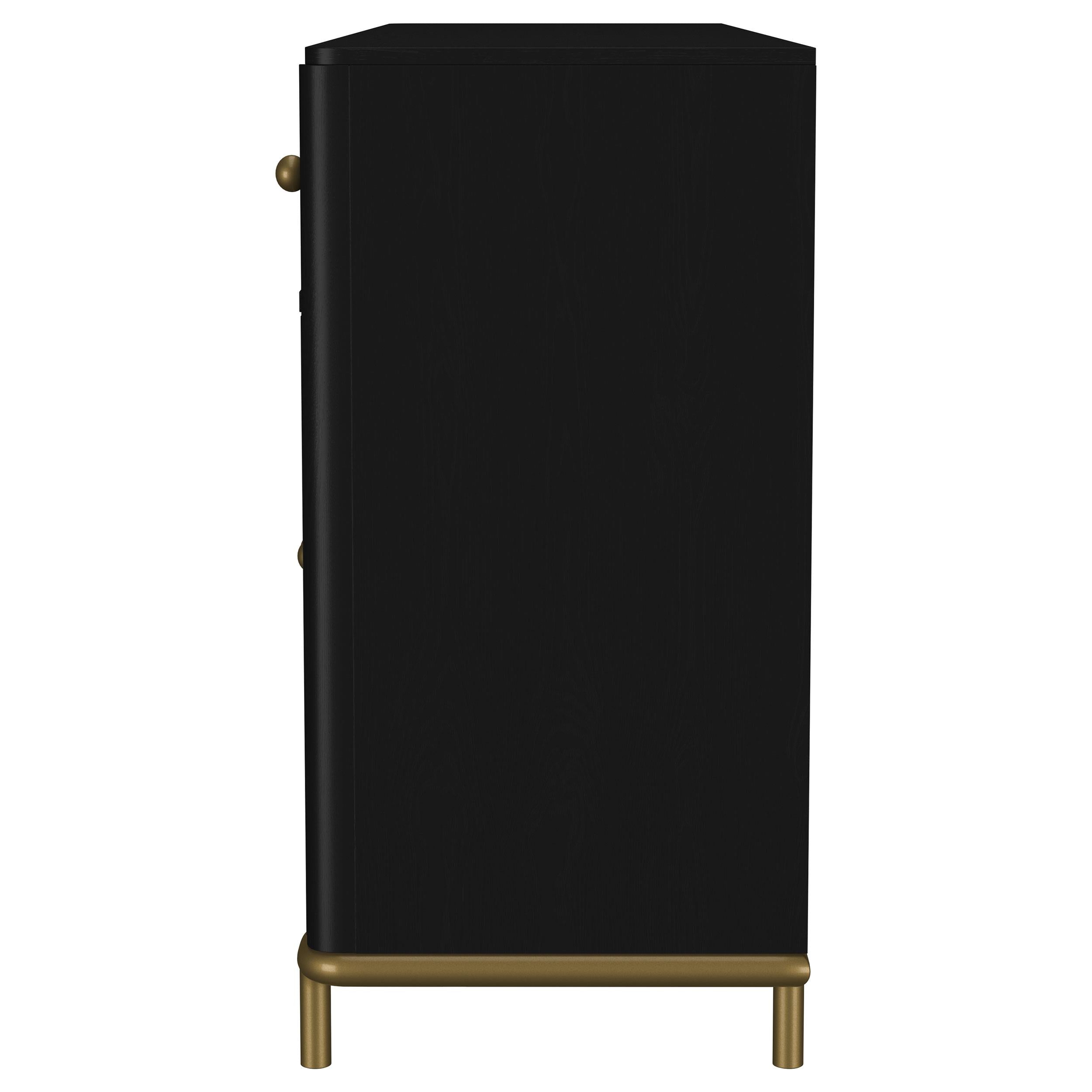  Coaster Furniture Arini 108935BLK 2-drawer Cane Door Dining Sideboard Server - Black IMAGE 4