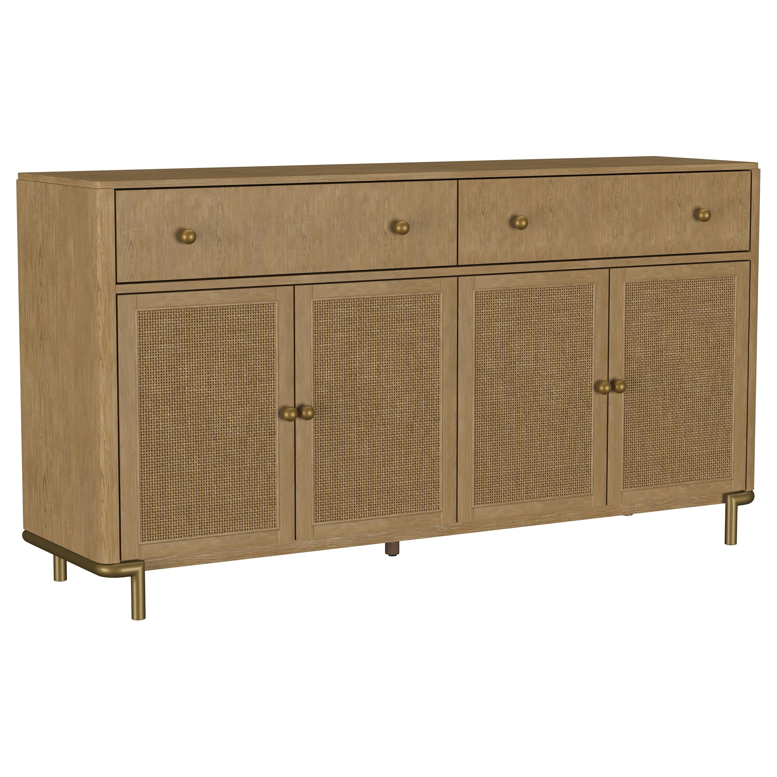  Coaster Furniture Arini 108935SWD 2-drawer Cane Door Dining Sideboard Server - Sand Wash IMAGE 1