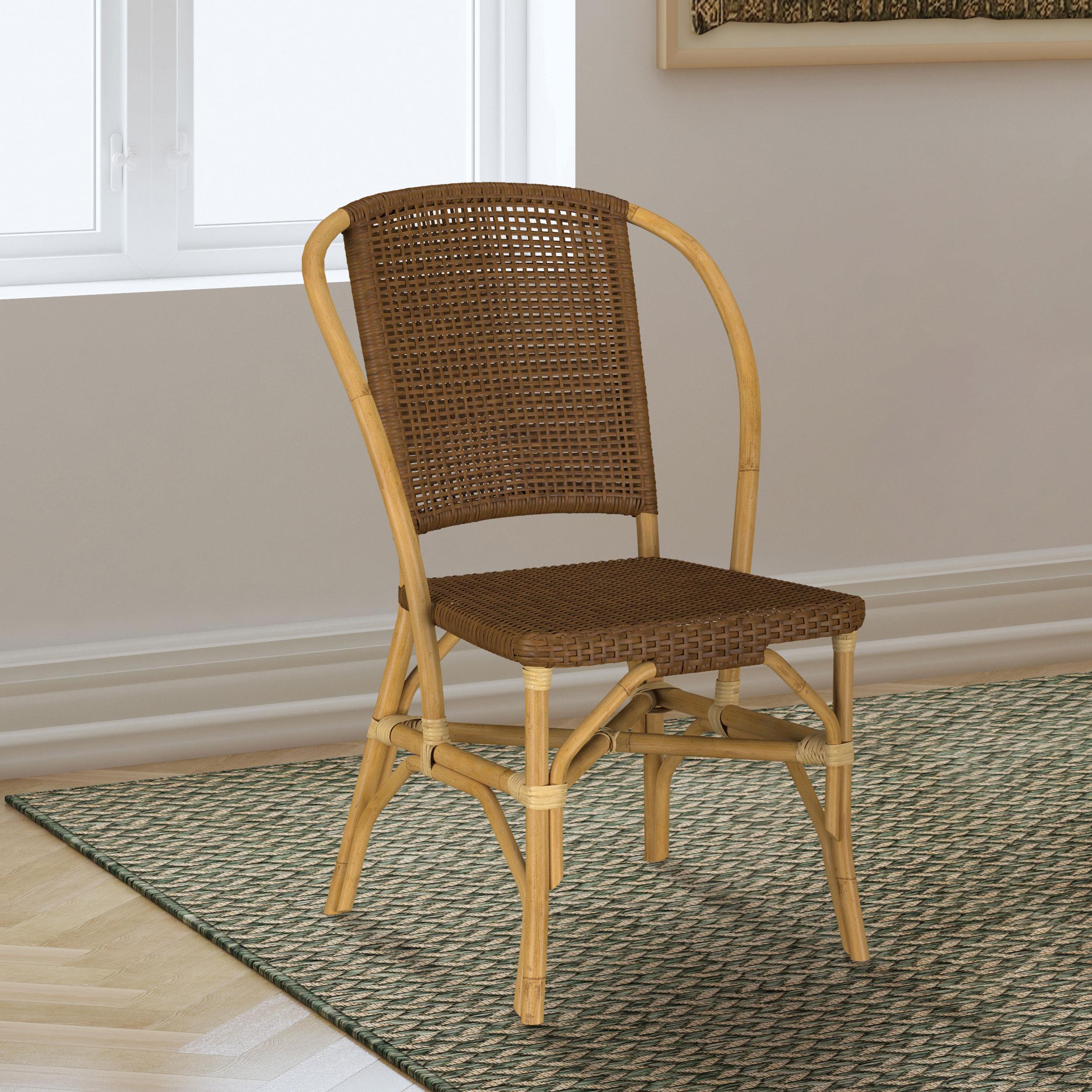  Coaster Furniture Lexley 109122 Set of 2 Woven Rattan Dining Side Chair - Brown IMAGE 6