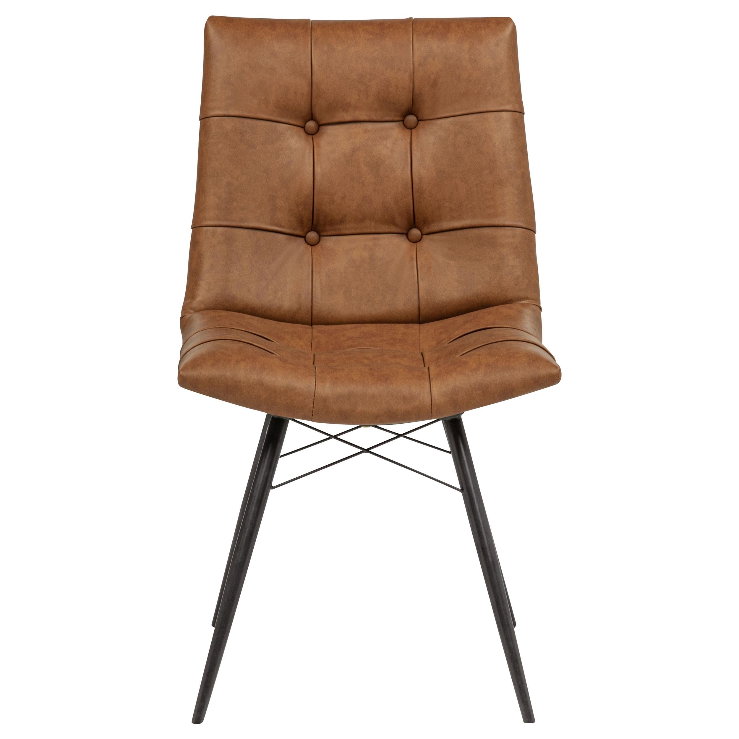  Coaster Furniture Aiken 110302SDL Set of 4 Faux Leather Upholstered Dining Side Chair - Saddle Brown IMAGE 10