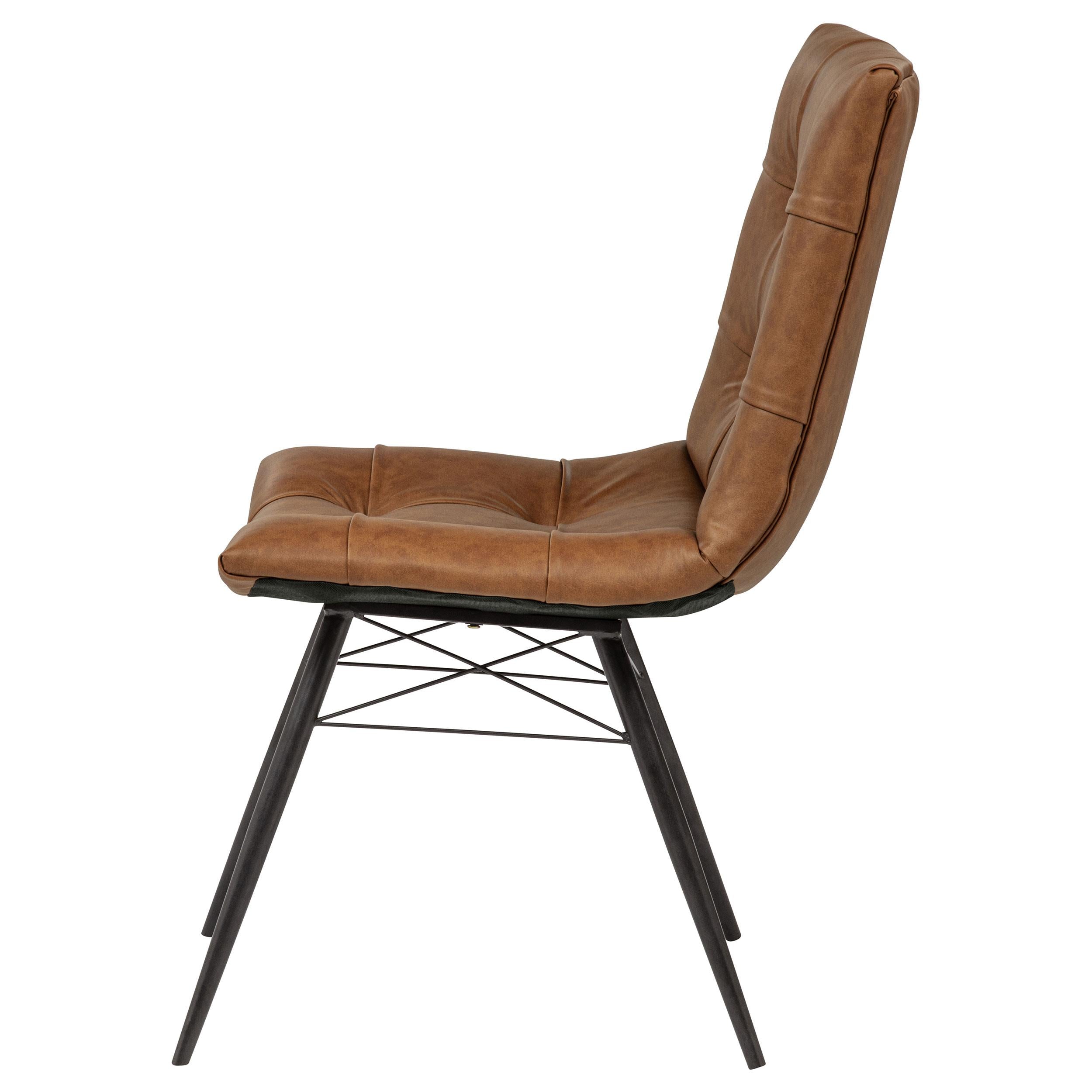  Coaster Furniture Aiken 110302SDL Set of 4 Faux Leather Upholstered Dining Side Chair - Saddle Brown IMAGE 5