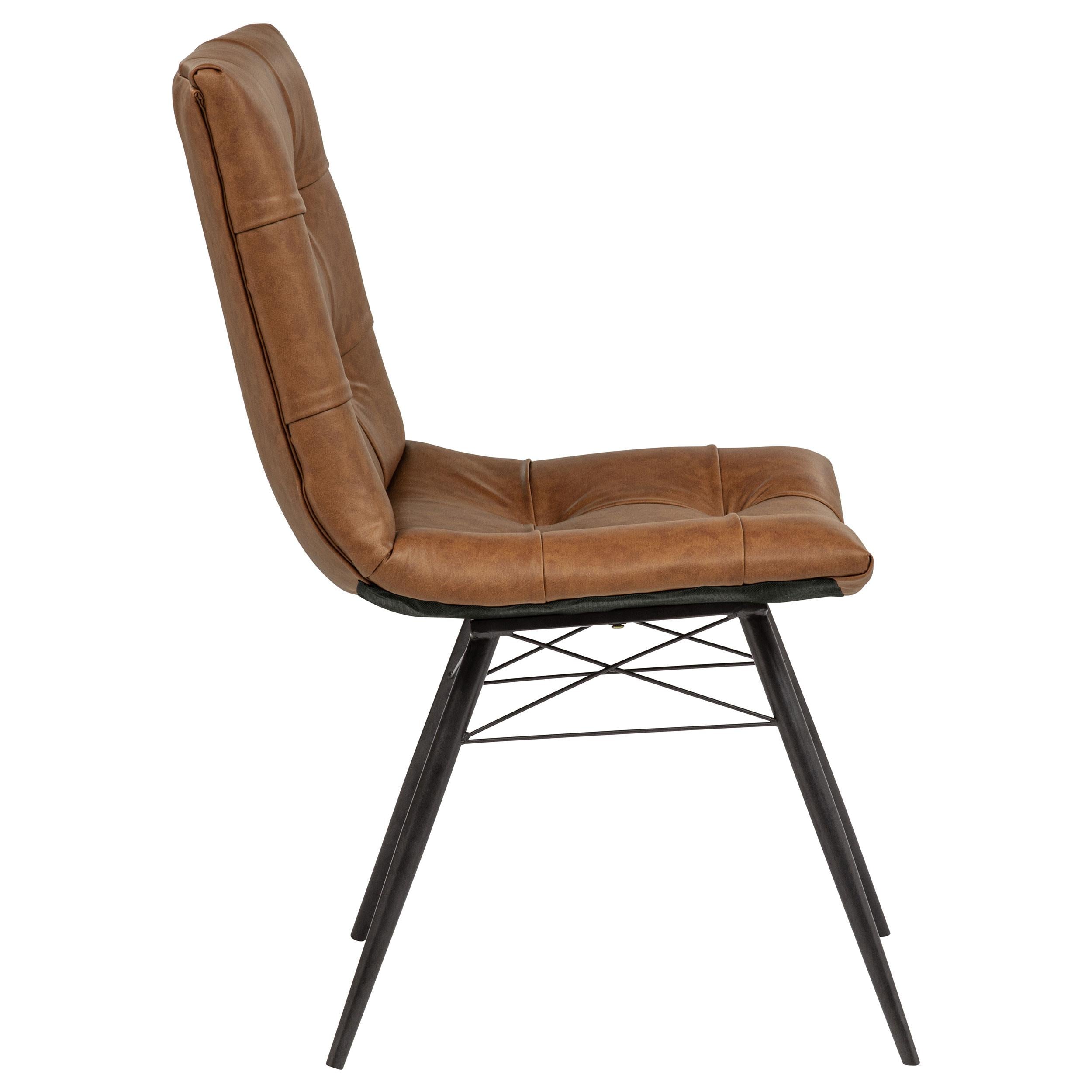  Coaster Furniture Aiken 110302SDL Set of 4 Faux Leather Upholstered Dining Side Chair - Saddle Brown IMAGE 6