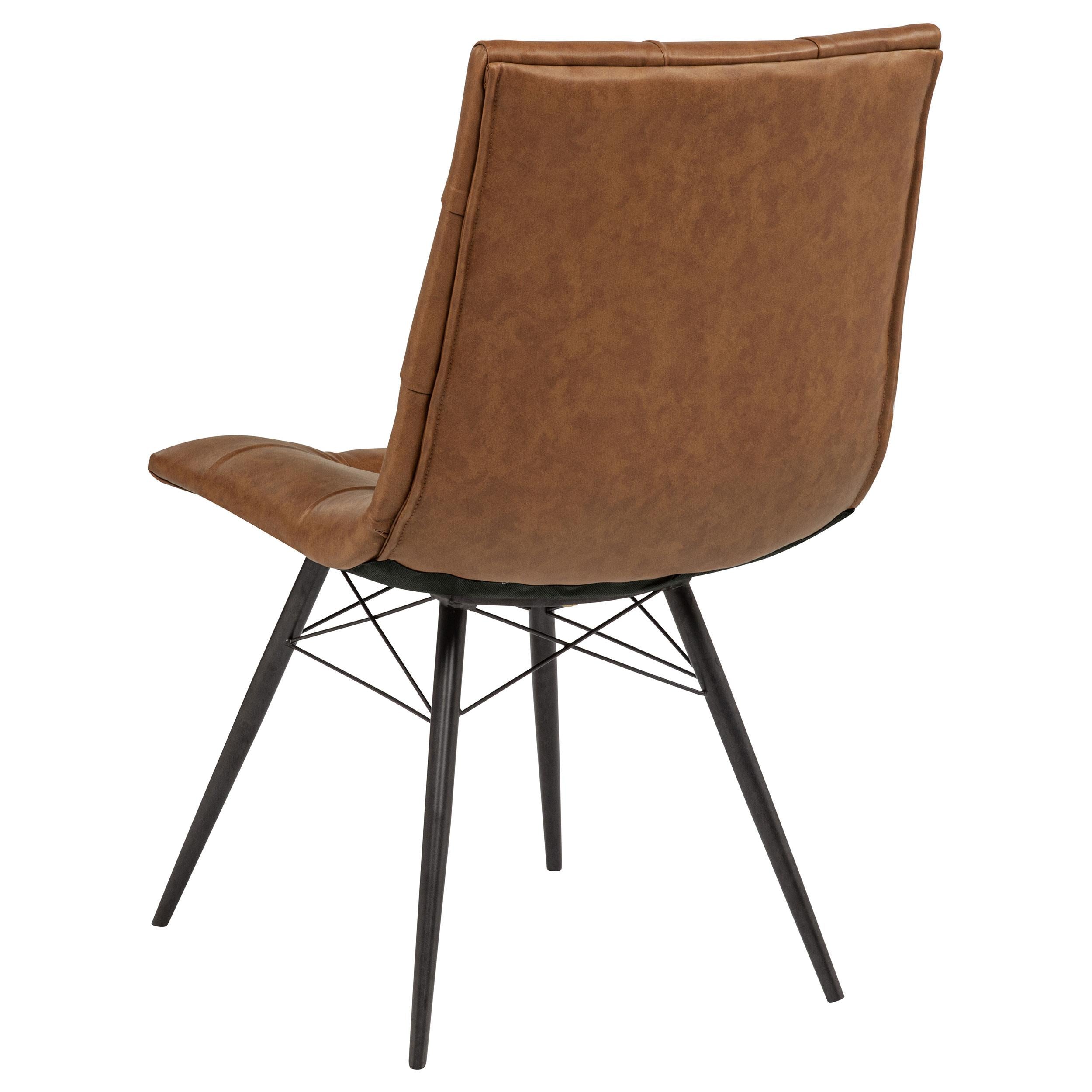  Coaster Furniture Aiken 110302SDL Set of 4 Faux Leather Upholstered Dining Side Chair - Saddle Brown IMAGE 7