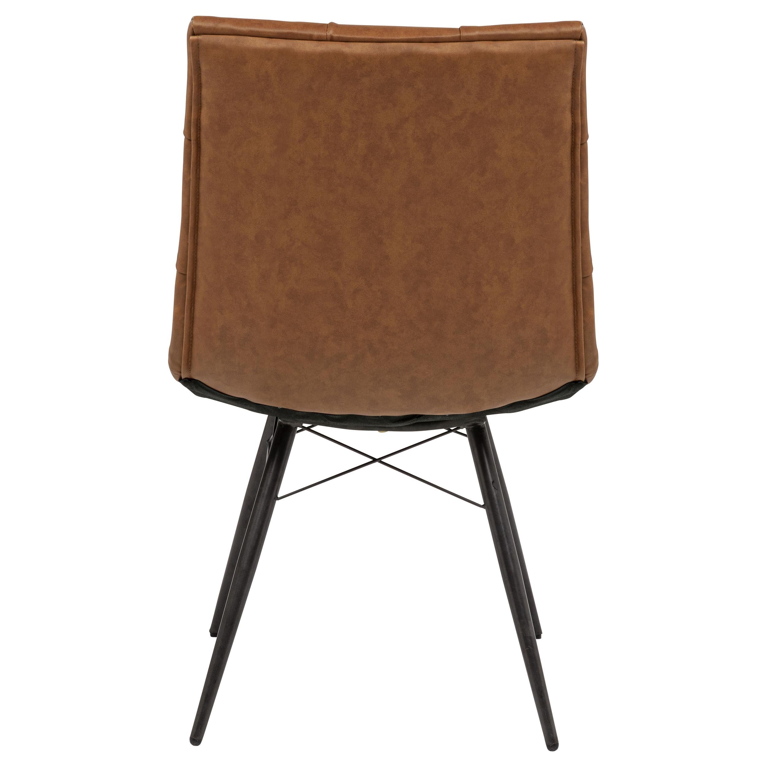  Coaster Furniture Aiken 110302SDL Set of 4 Faux Leather Upholstered Dining Side Chair - Saddle Brown IMAGE 9