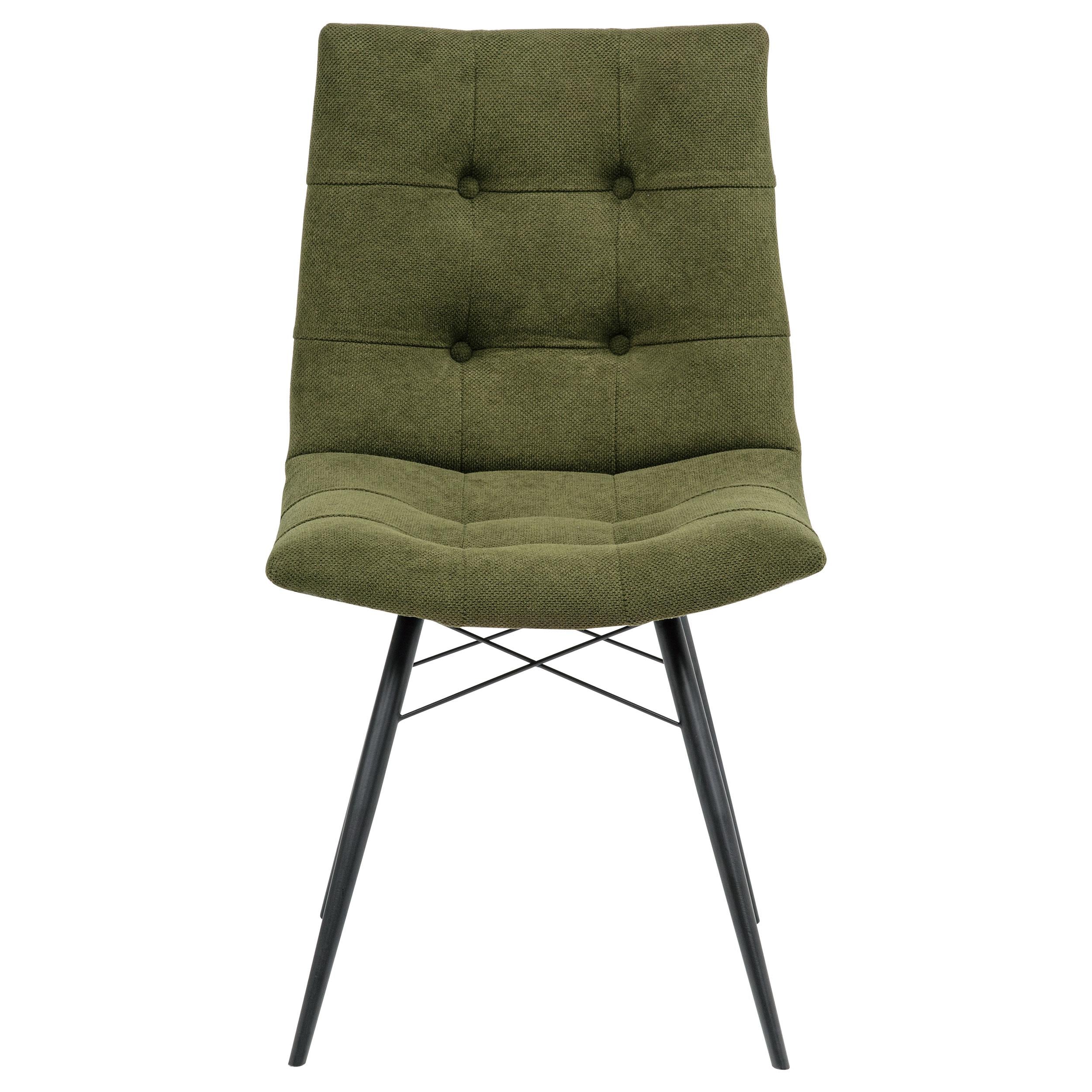  Coaster Furniture Aiken 110332FRT Set of 4 Fabric Upholstered Dining Side Chair - Saddle Forest Green IMAGE 11