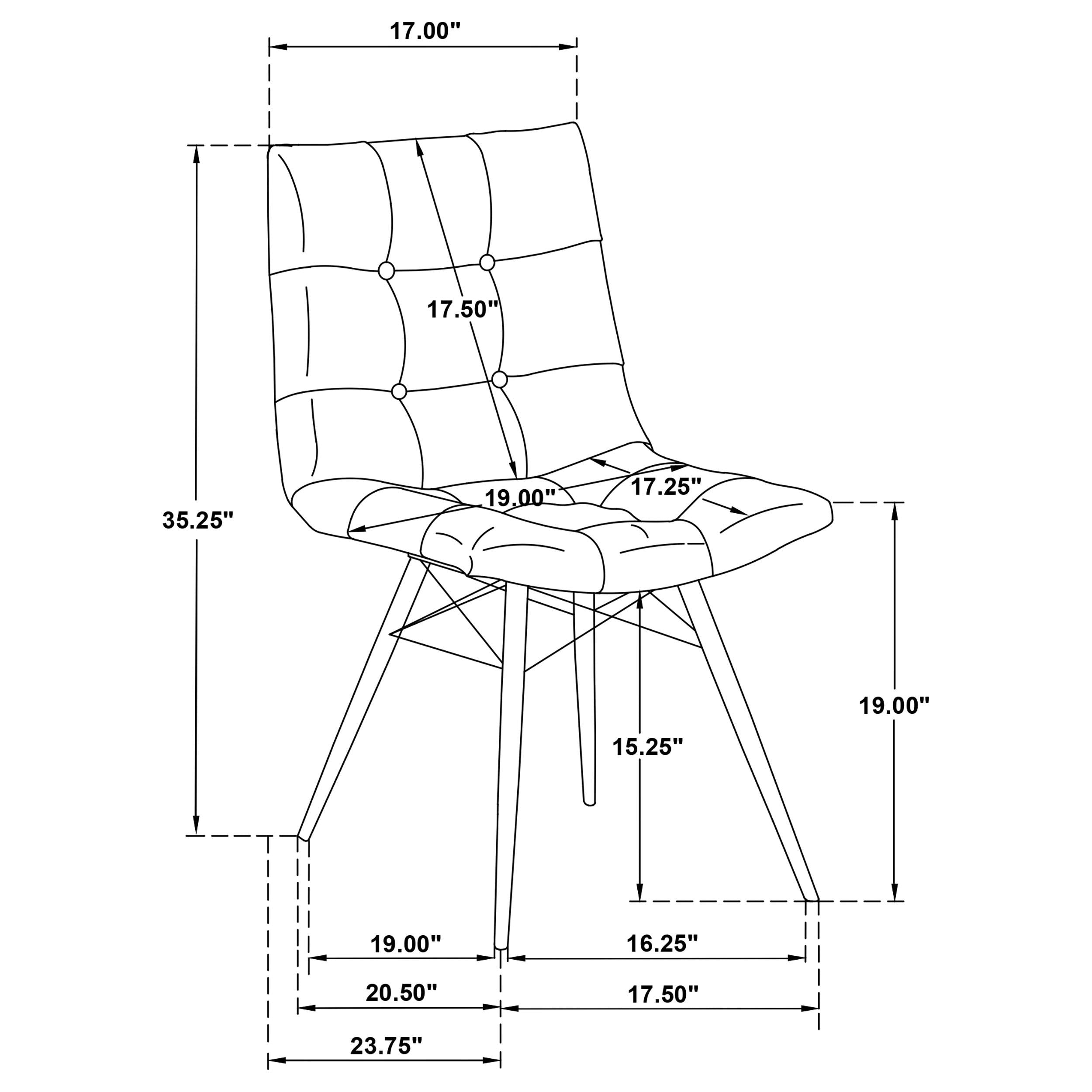  Coaster Furniture Aiken 110332FRT Set of 4 Fabric Upholstered Dining Side Chair - Saddle Forest Green IMAGE 12