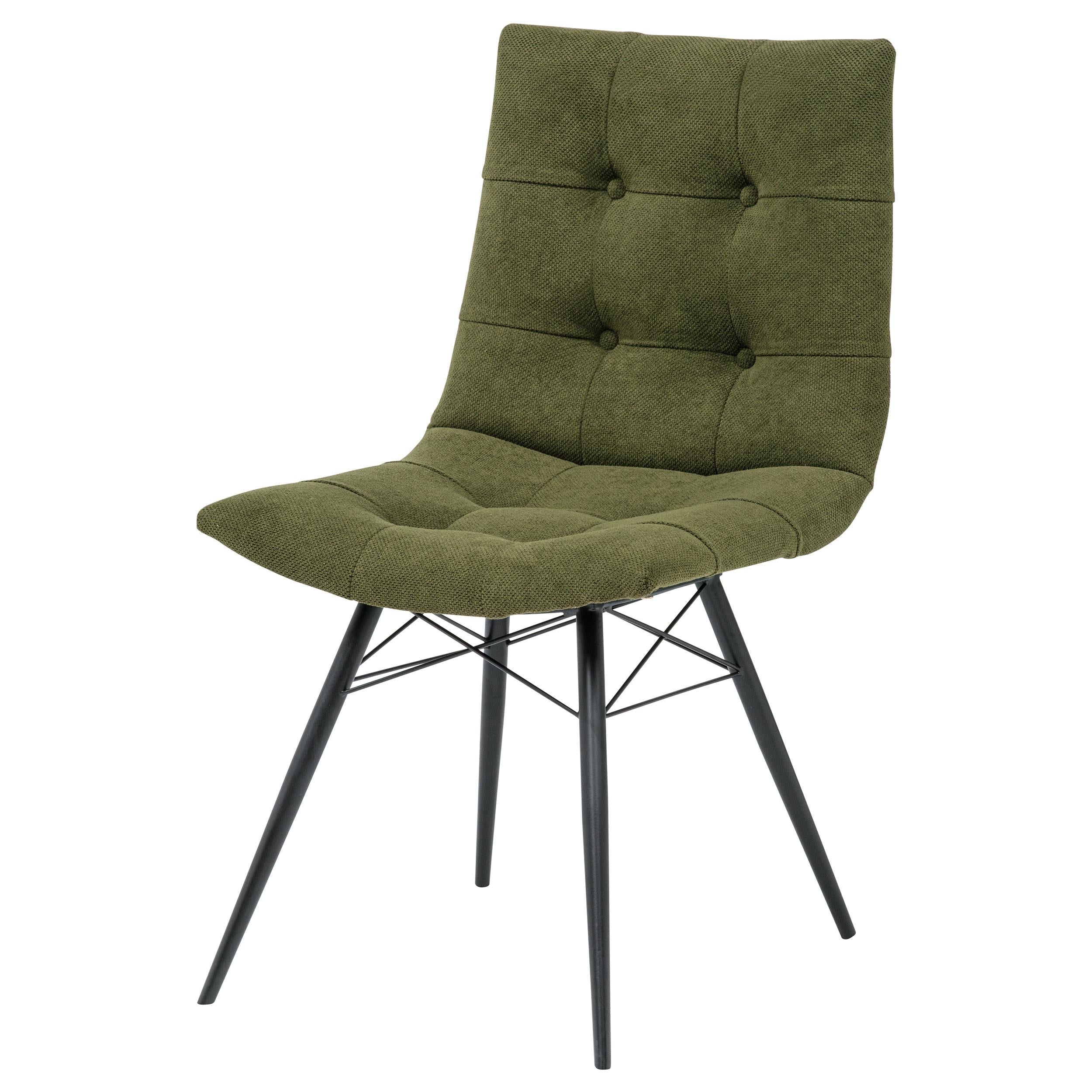  Coaster Furniture Aiken 110332FRT Set of 4 Fabric Upholstered Dining Side Chair - Saddle Forest Green IMAGE 2