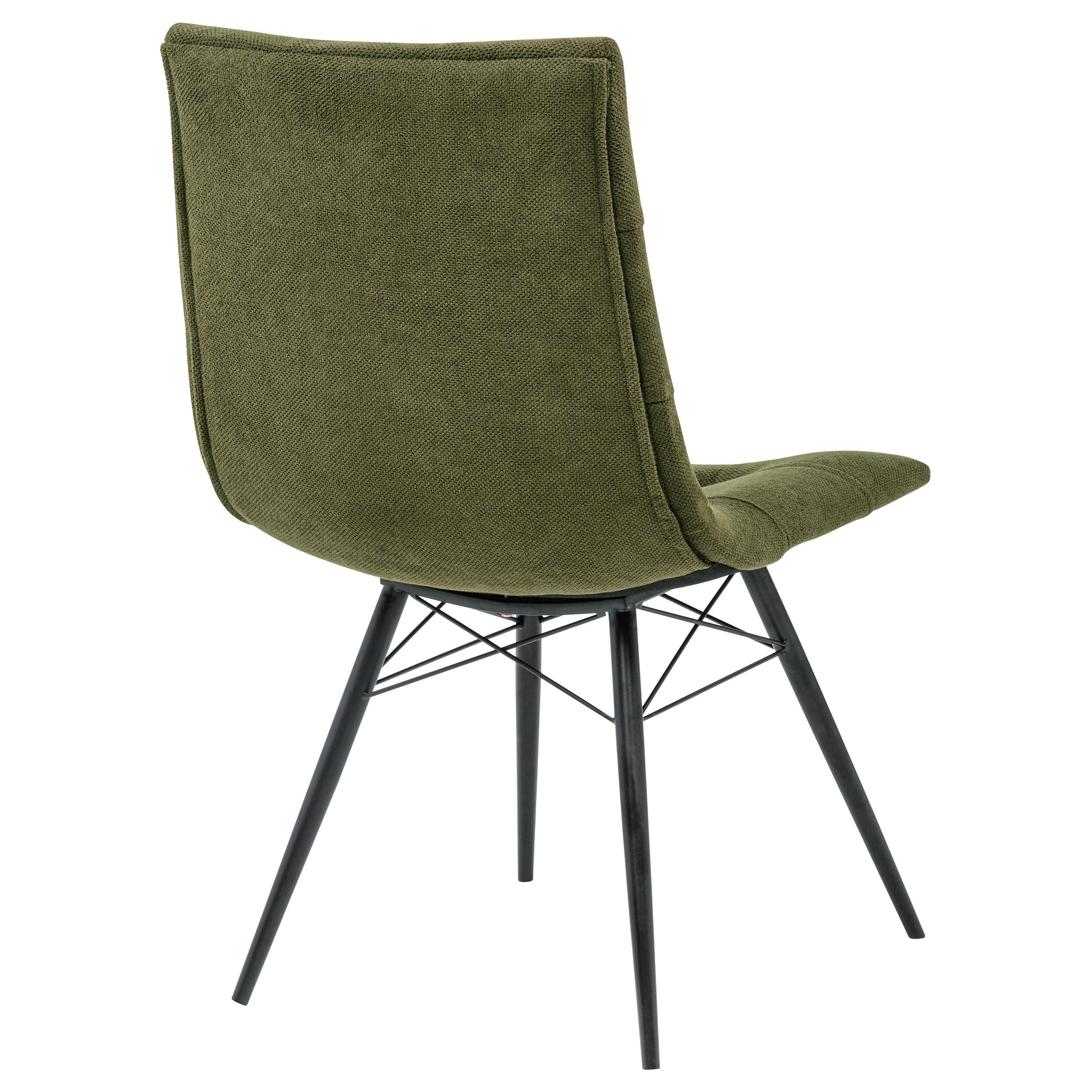  Coaster Furniture Aiken 110332FRT Set of 4 Fabric Upholstered Dining Side Chair - Saddle Forest Green IMAGE 3