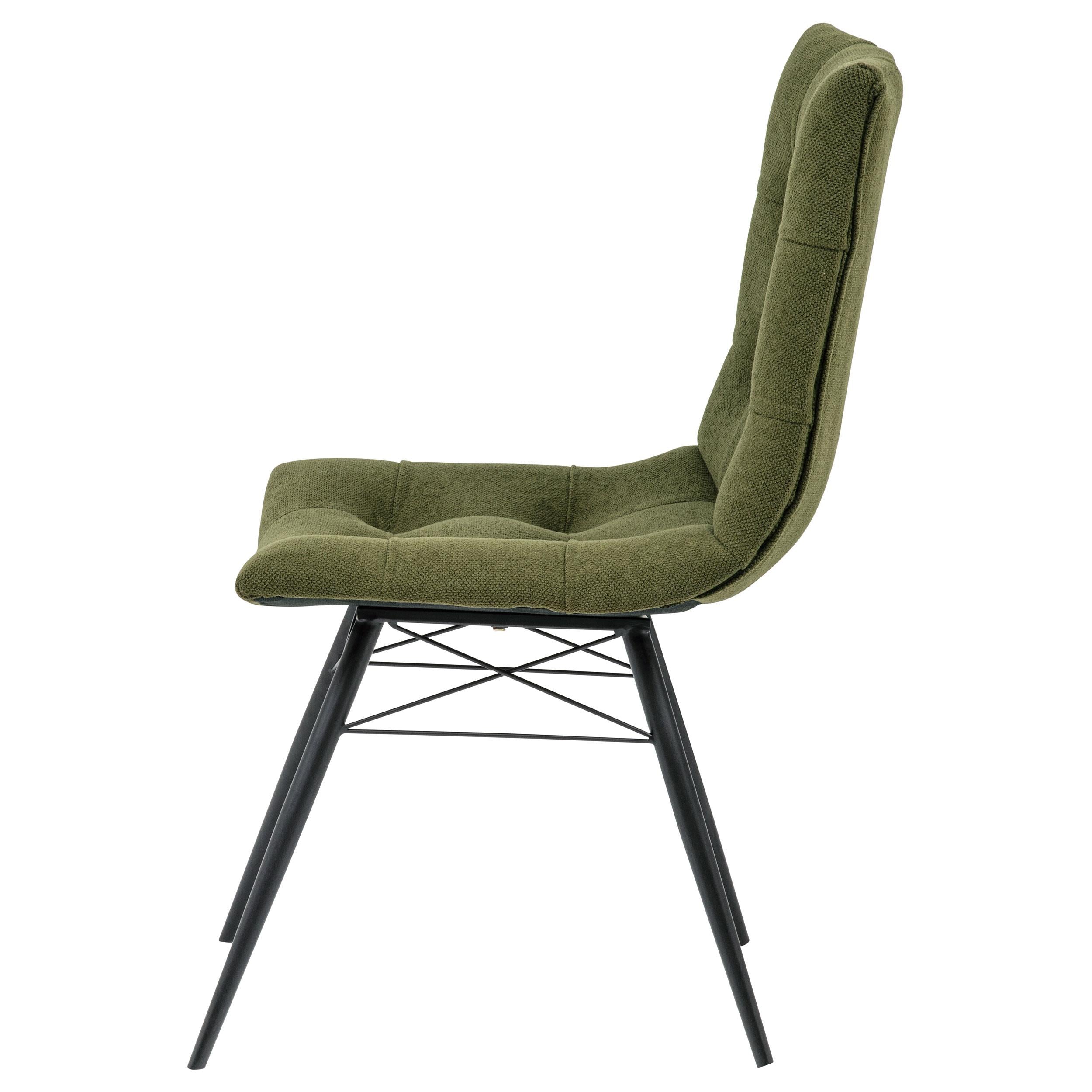  Coaster Furniture Aiken 110332FRT Set of 4 Fabric Upholstered Dining Side Chair - Saddle Forest Green IMAGE 4