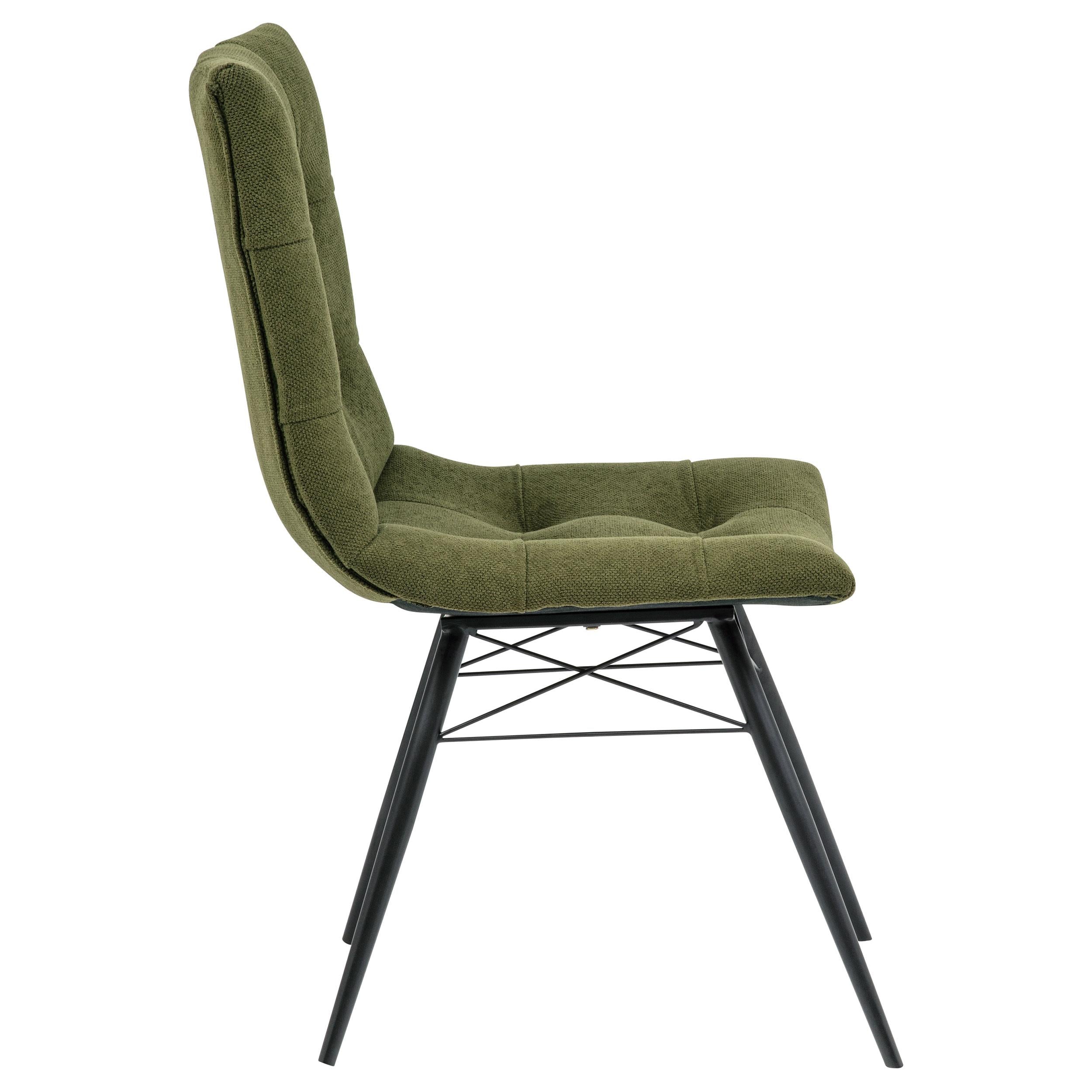  Coaster Furniture Aiken 110332FRT Set of 4 Fabric Upholstered Dining Side Chair - Saddle Forest Green IMAGE 5