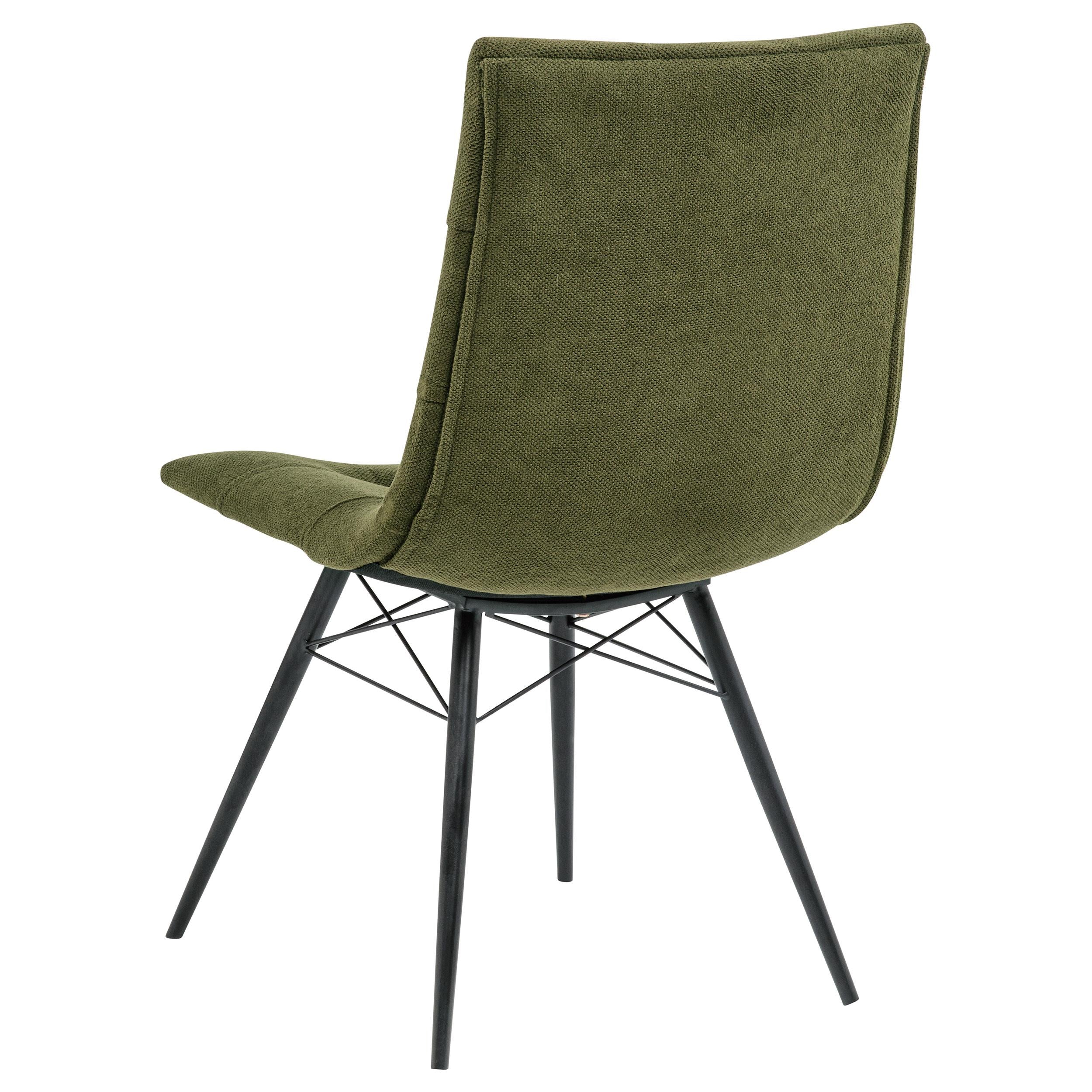  Coaster Furniture Aiken 110332FRT Set of 4 Fabric Upholstered Dining Side Chair - Saddle Forest Green IMAGE 7
