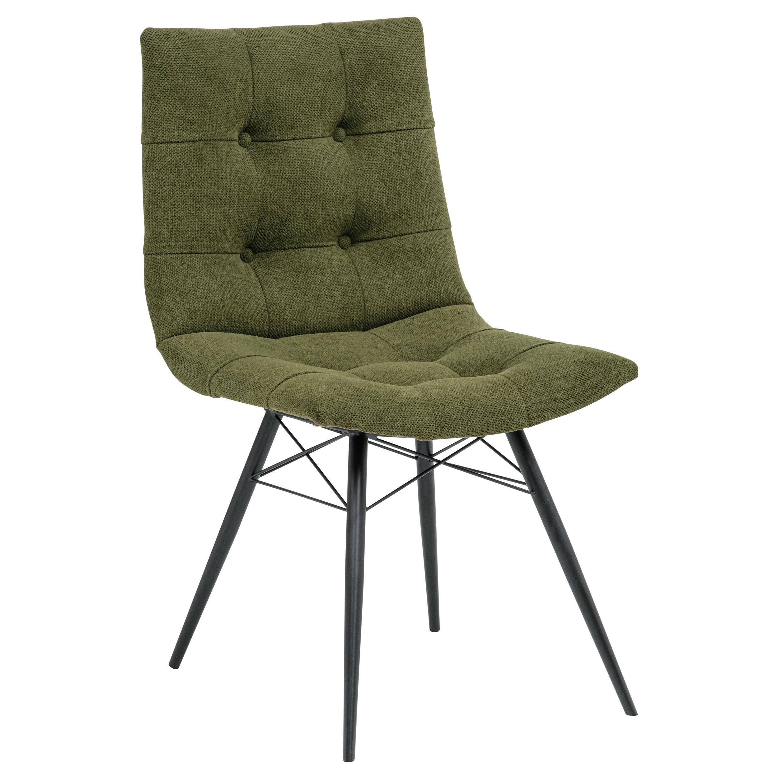 Coaster Furniture Aiken 110332FRT Set of 4 Fabric Upholstered Dining Side Chair - Saddle Forest Green IMAGE 8