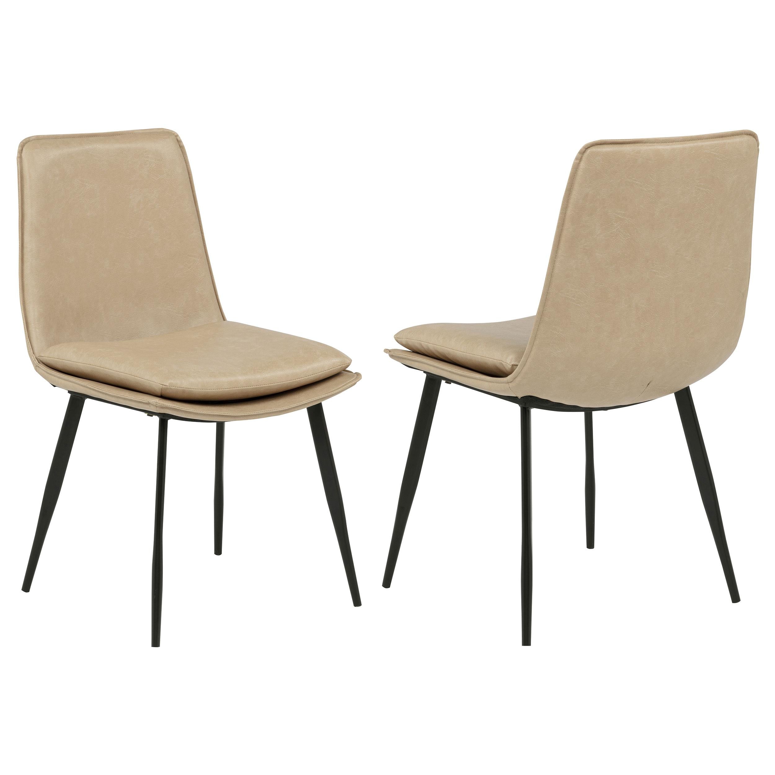  Coaster Furniture Ortega 115472TAN Set of 2 Upholstered Dining Side Chair - Tan IMAGE 1
