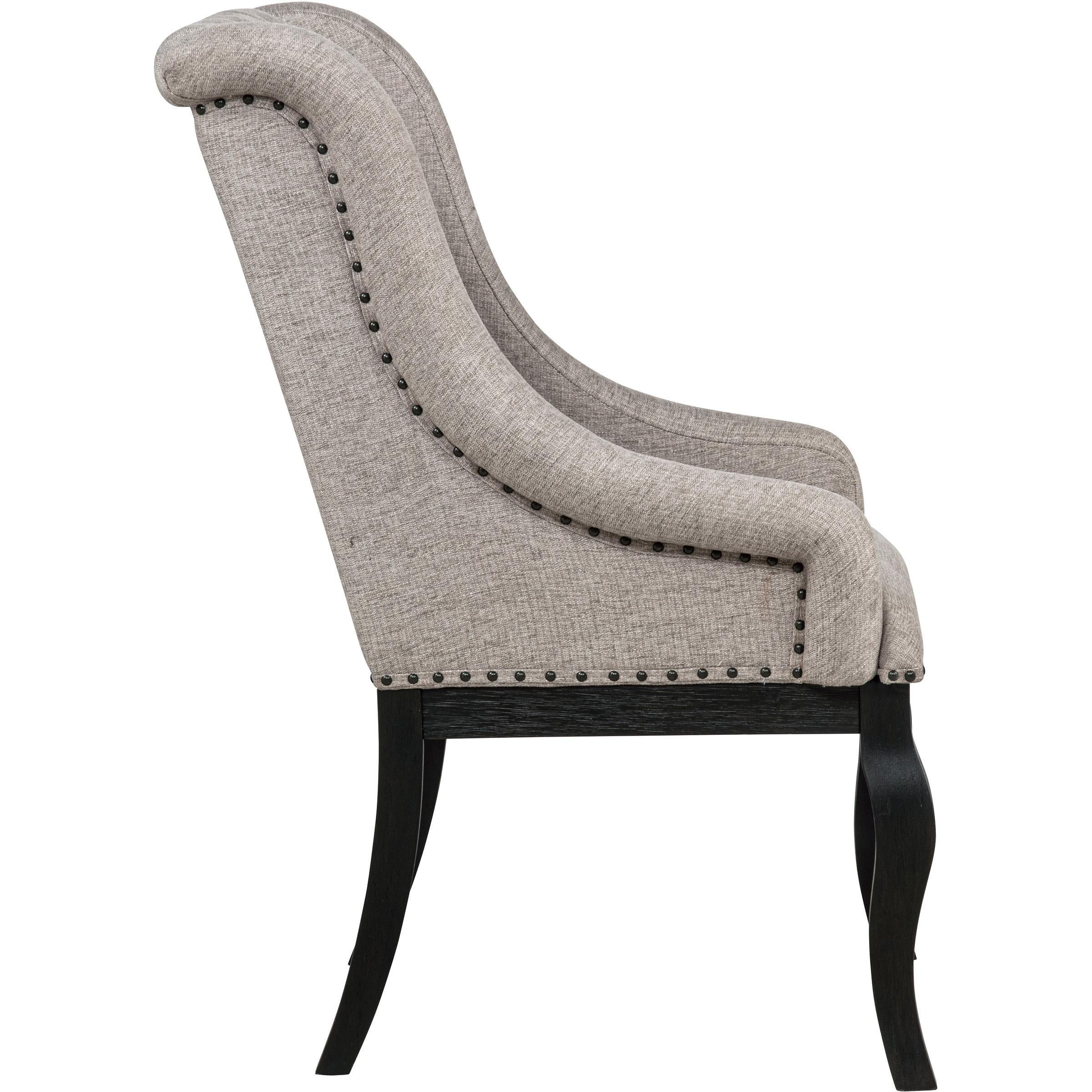  Coaster Furniture Phelps 121233 Set of 2 Upholstered Dining Arm Chair - Tan Distressed Noir IMAGE 10