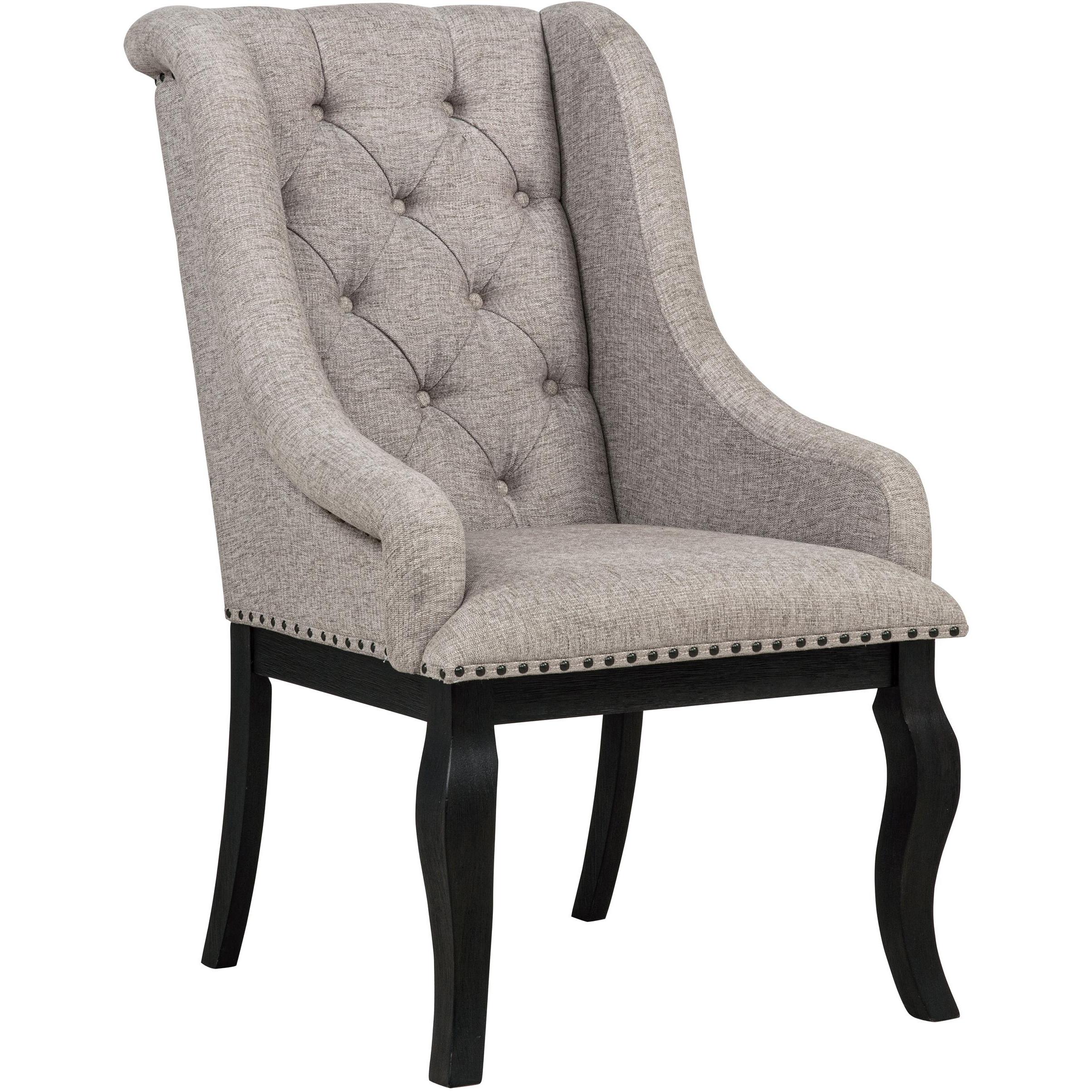  Coaster Furniture Phelps 121233 Set of 2 Upholstered Dining Arm Chair - Tan Distressed Noir IMAGE 3